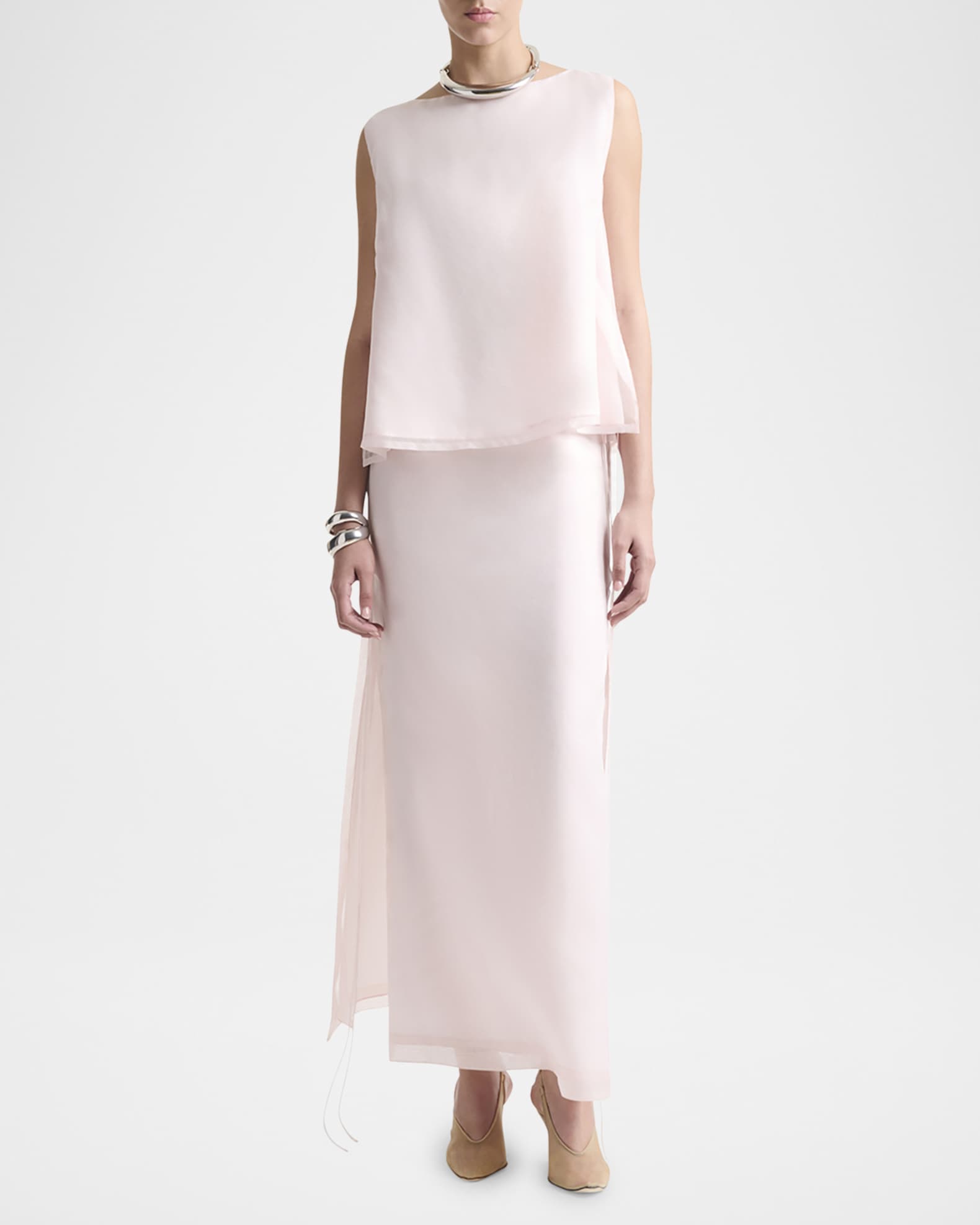 Linnie Slit Silk Maxi Skirt 1