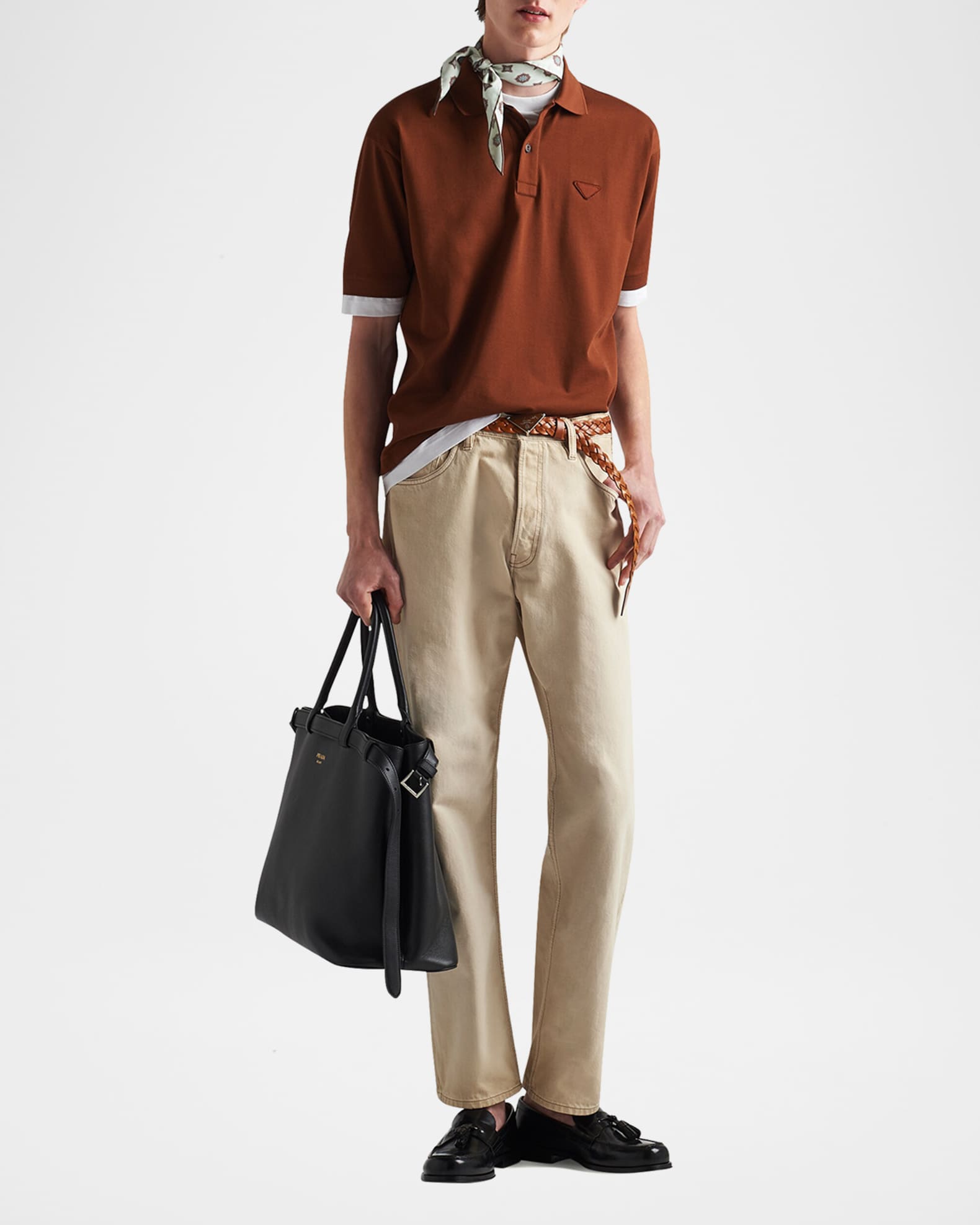 トップス 00s Prada Sports layered polo shirts Prada Men's Double-Layer Polo Shirt | Neiman Marcus