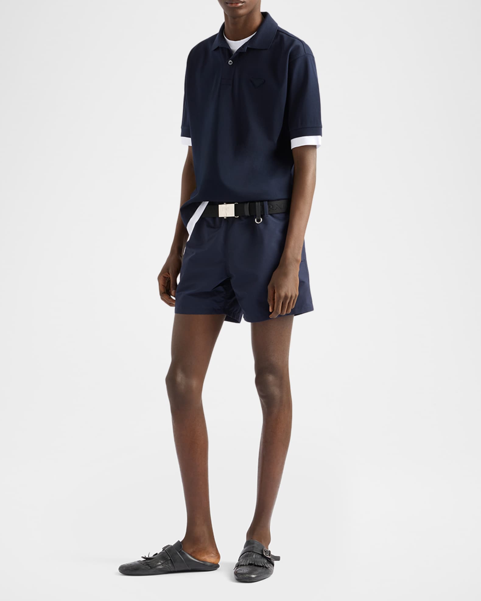 トップス 00s PRADA double pocket polo shirts Prada Men's Double-Layer Polo Shirt | Neiman Marcus