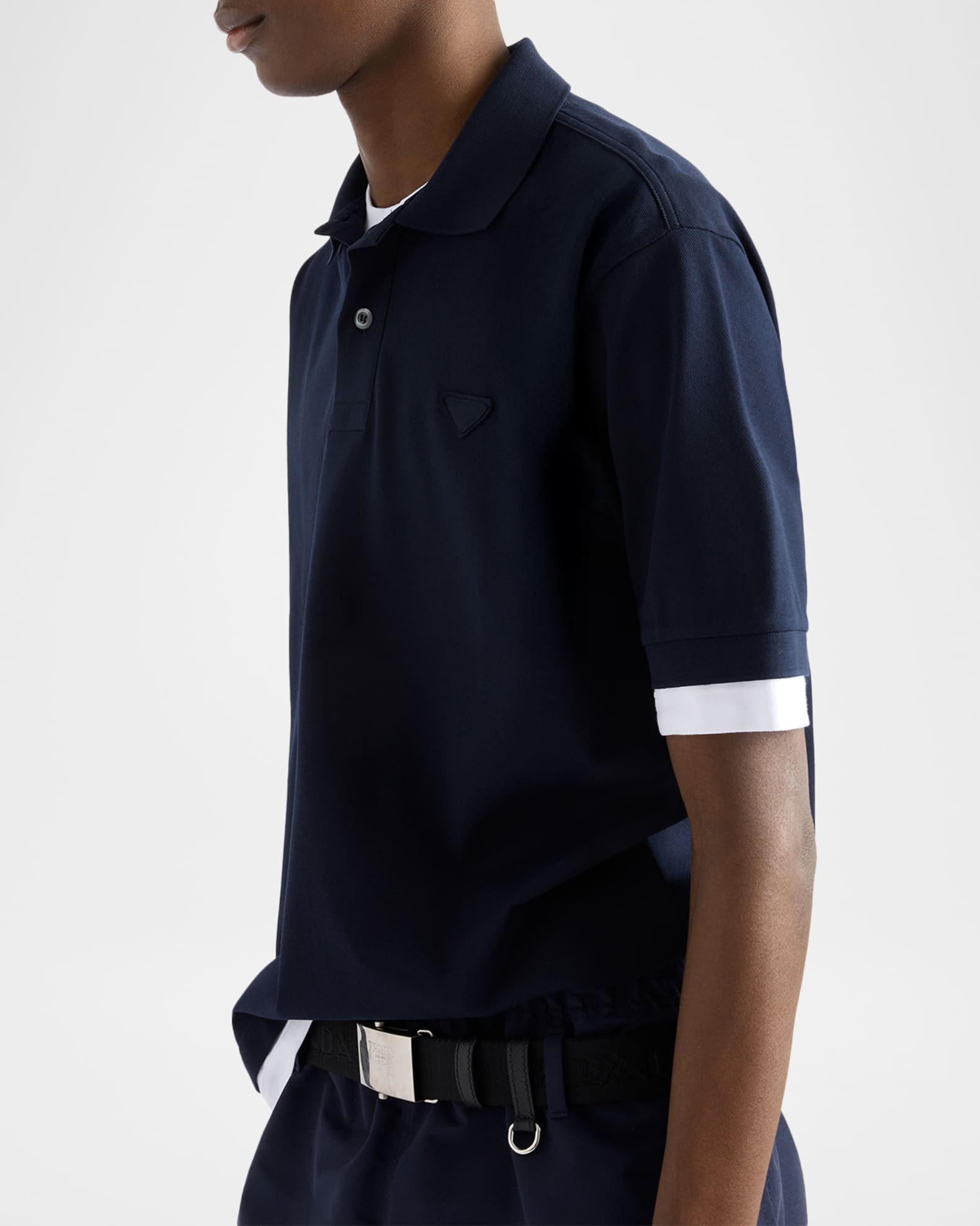 Prada Men's Double-Layer Polo Shirt | Neiman Marcus