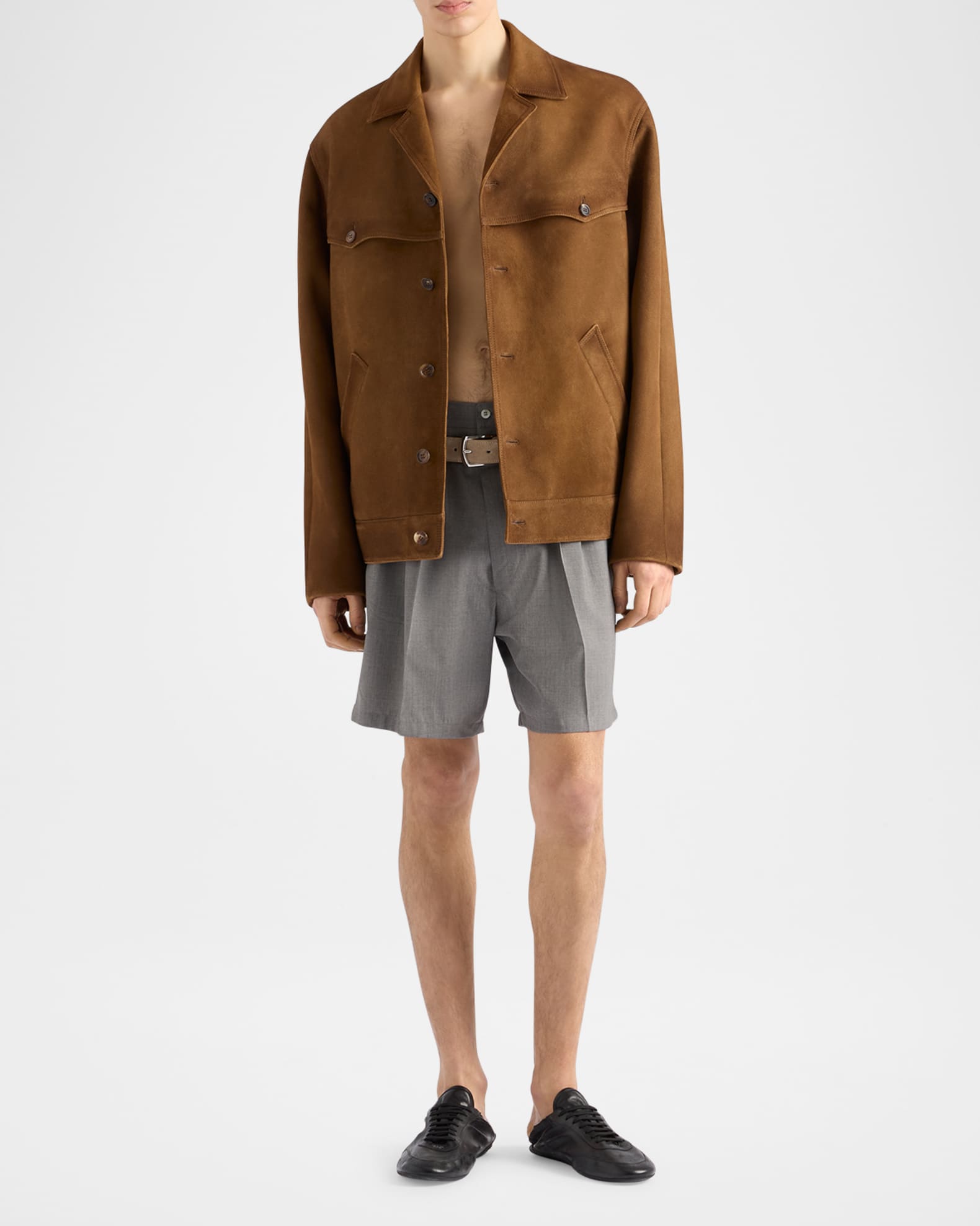 Prada Men's Suede Jacket | Neiman Marcus