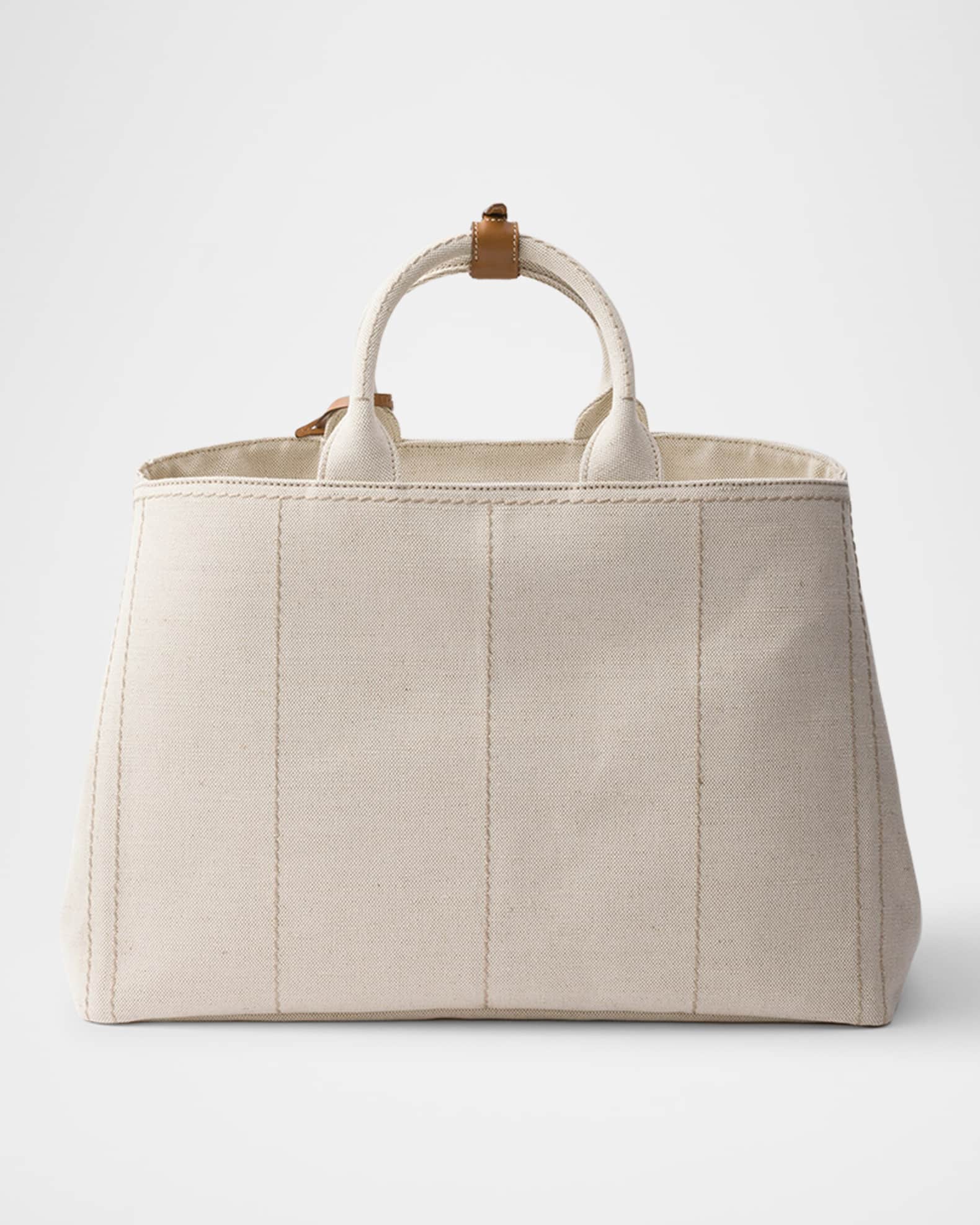 トートバッグ Prada Cotton And Linen Tote Bag Prada Linen-Blend Top Bag | Neiman Marcus