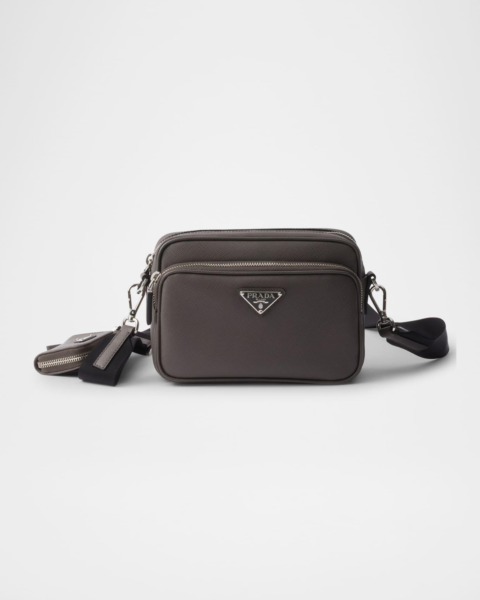 Prada Men's Saffiano Leather Crossbody Bag with Pouch | Neiman Marcus