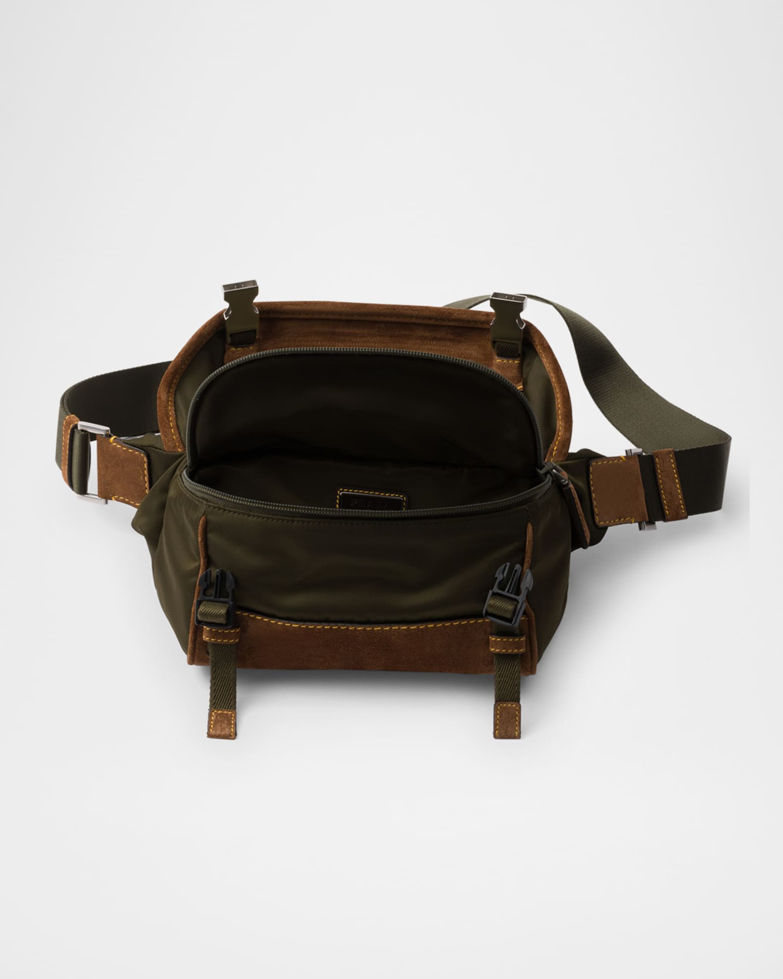 Prada Small Re-Nylon and Suede Shoulder Bag | Neiman Marcus