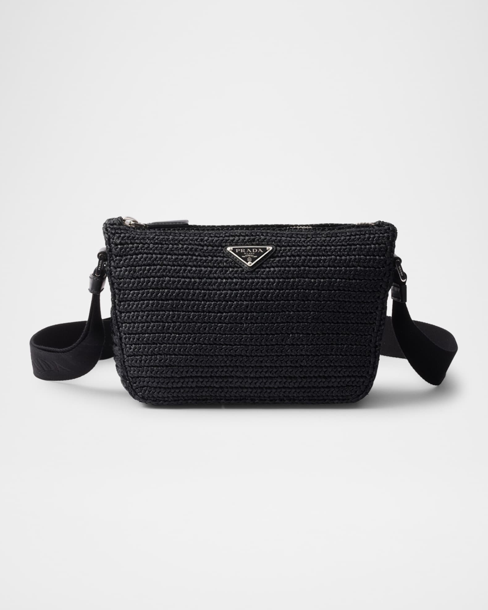 Prada Leather Crochet Shoulder Bag | Neiman Marcus