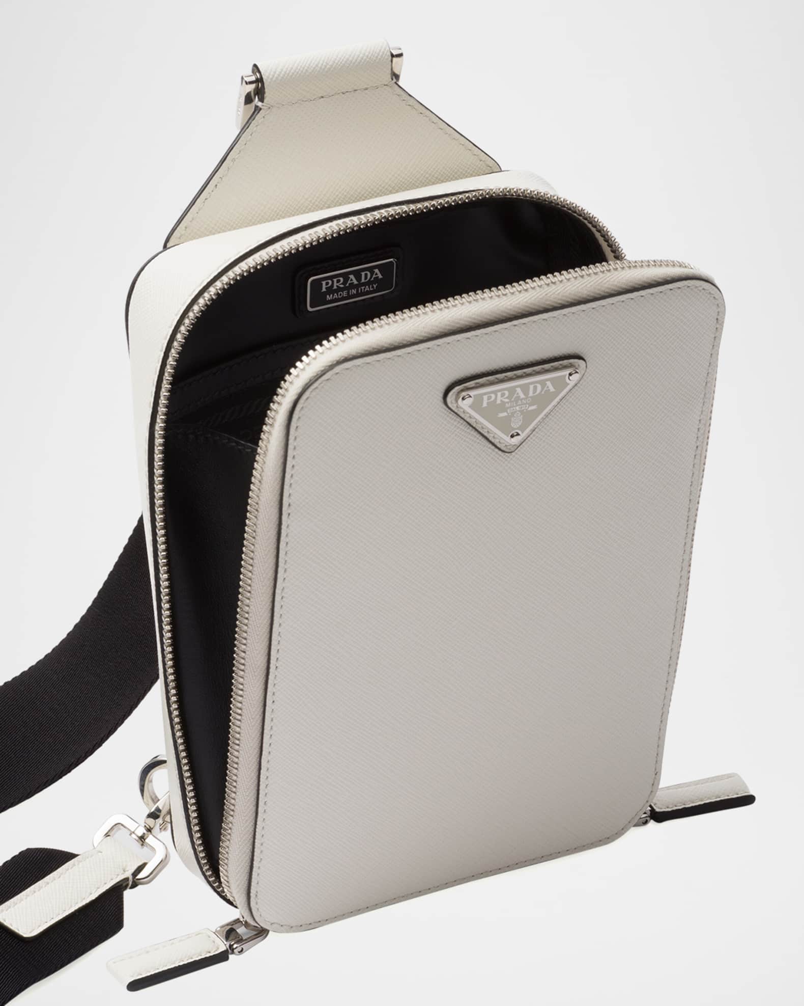 Prada Brique Saffiano Leather Crossbody Bag | Neiman Marcus