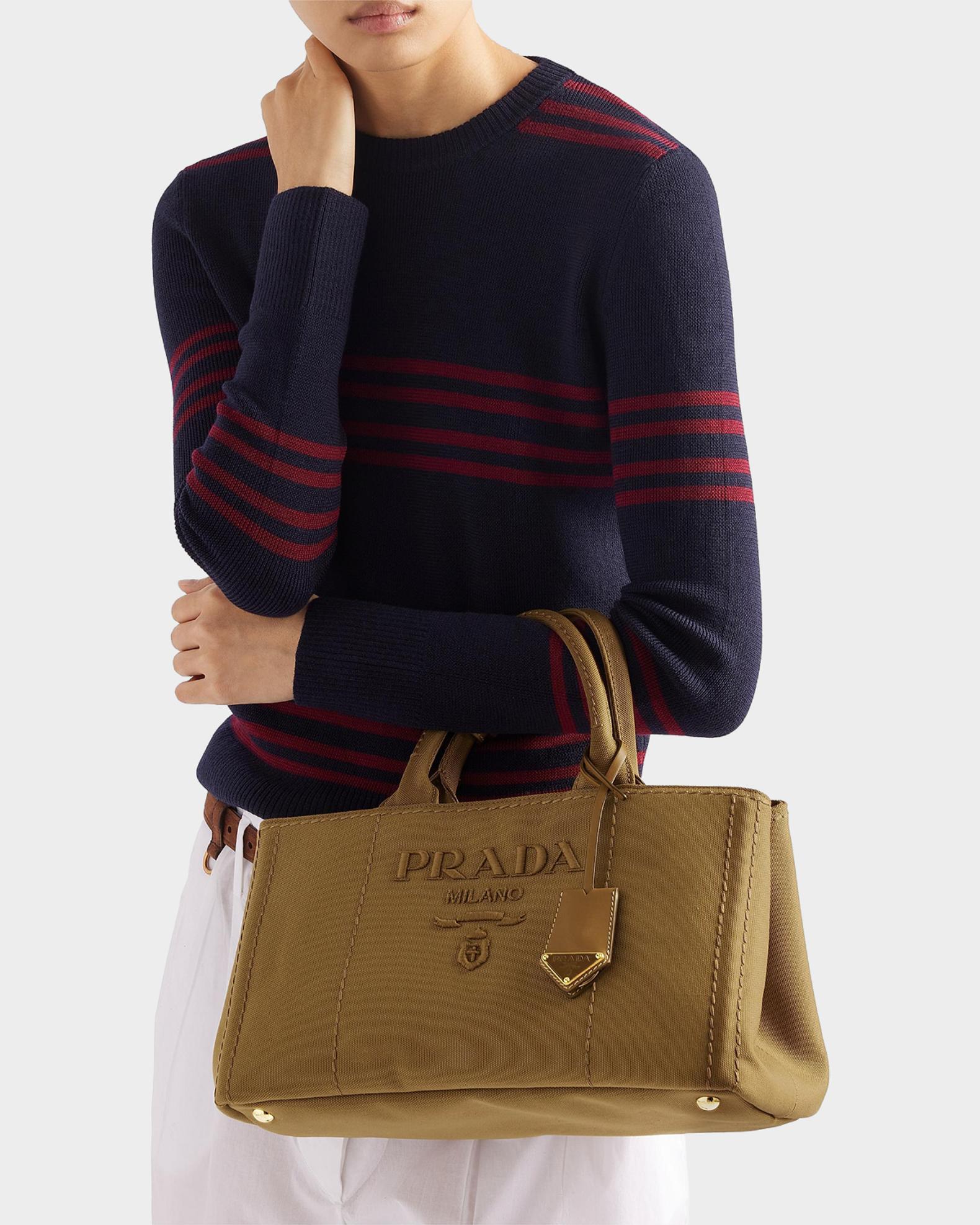 Prada Large Cotton Canvas Crossbody Bag | Neiman Marcus