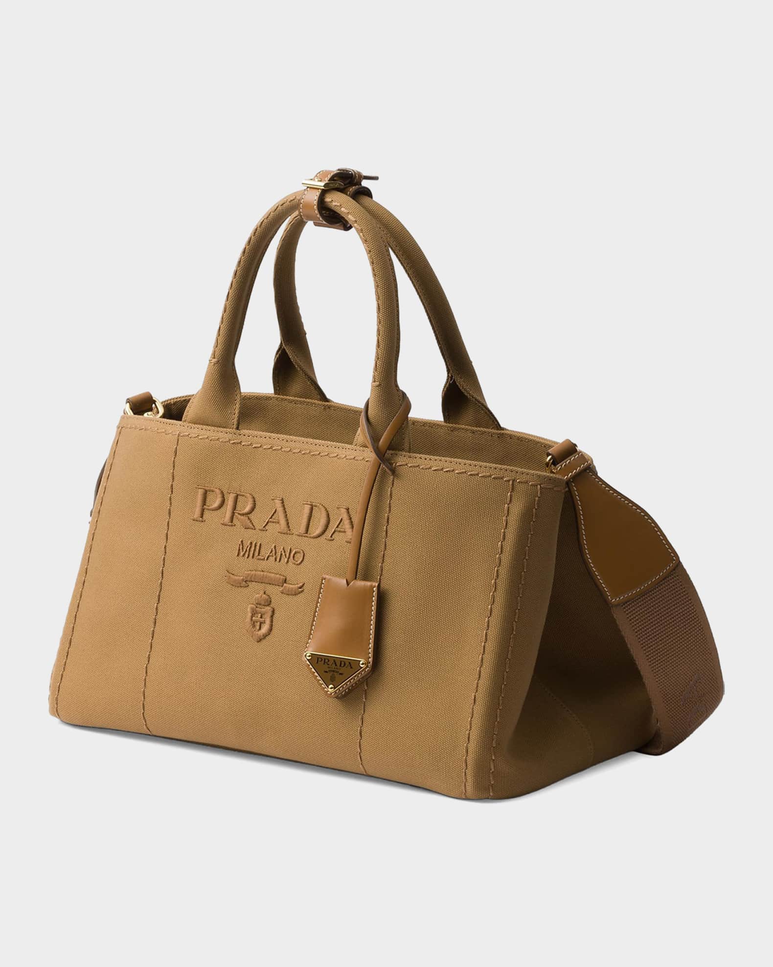 Prada Large Cotton Canvas Crossbody Bag | Neiman Marcus