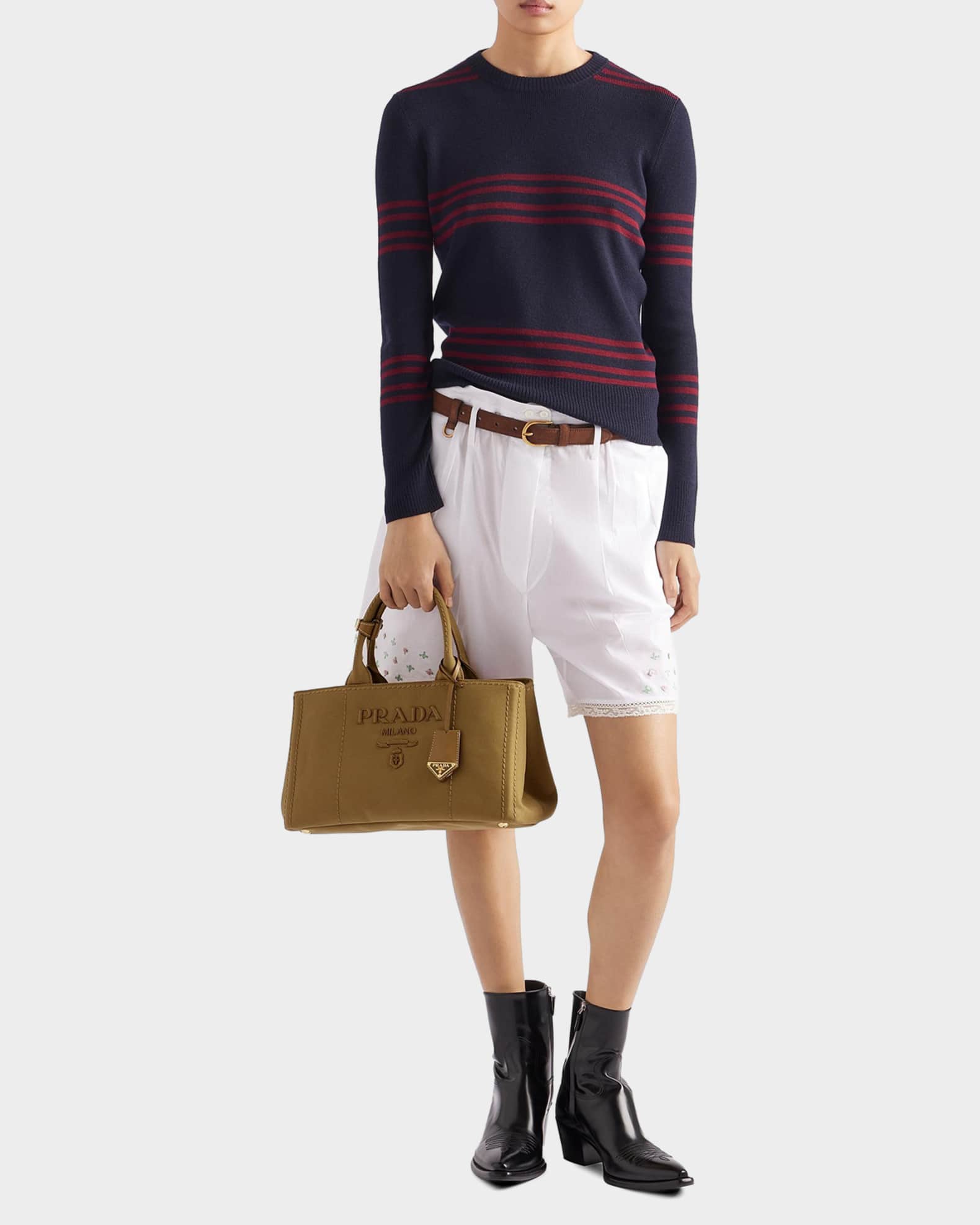Prada Large Cotton Canvas Crossbody Bag | Neiman Marcus