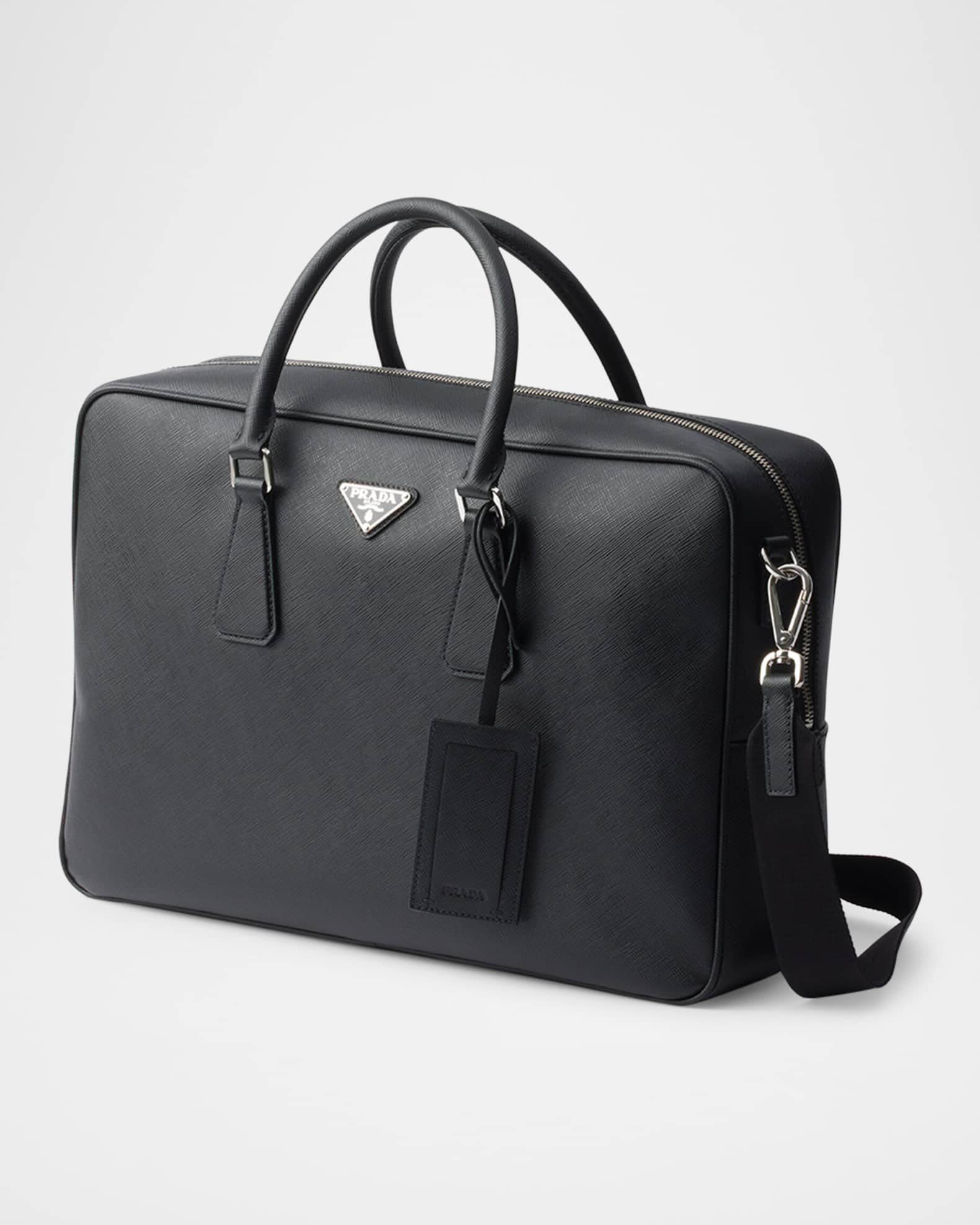 Saffiano Leather Crossbody Work Bag | Neiman Marcus