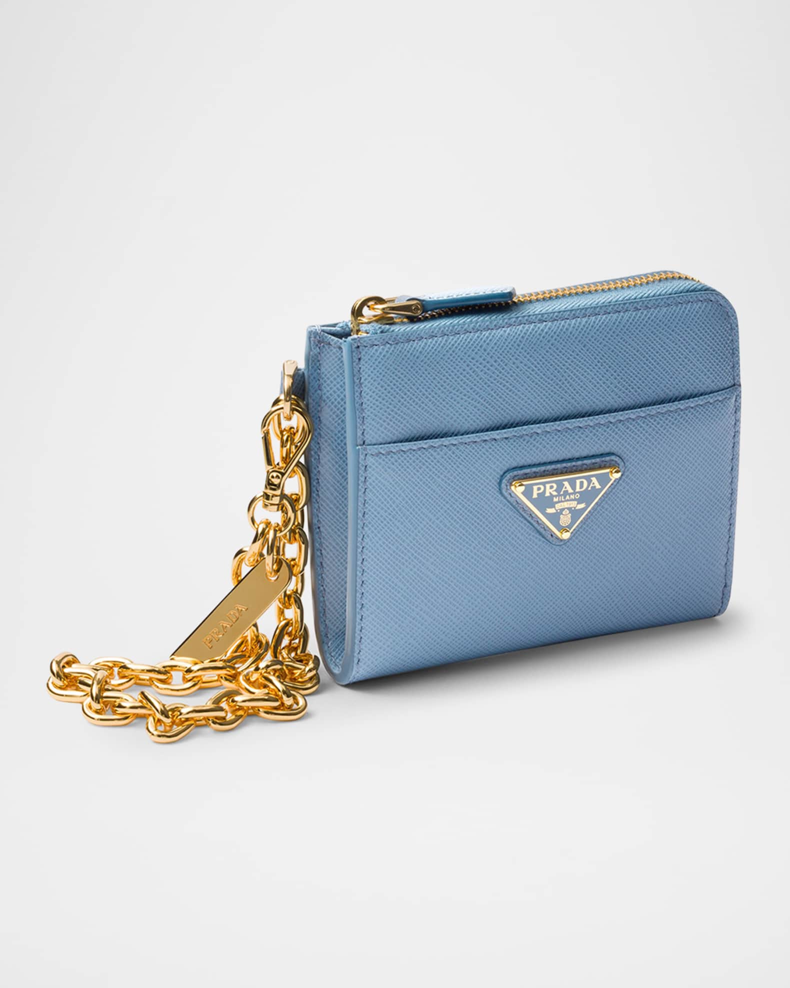 Prada Small Saffiano Leather Zipper Wallet | Neiman Marcus