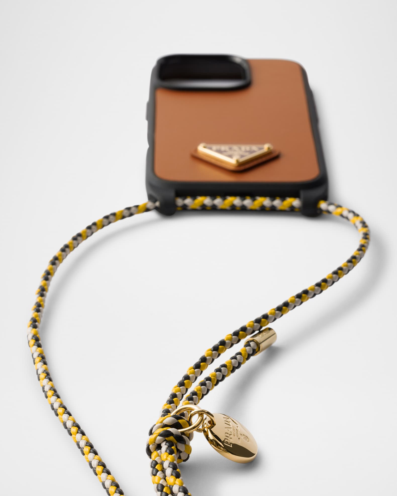 Prada iPhone 16 Pro Leather Shoulder Strap Phone Case