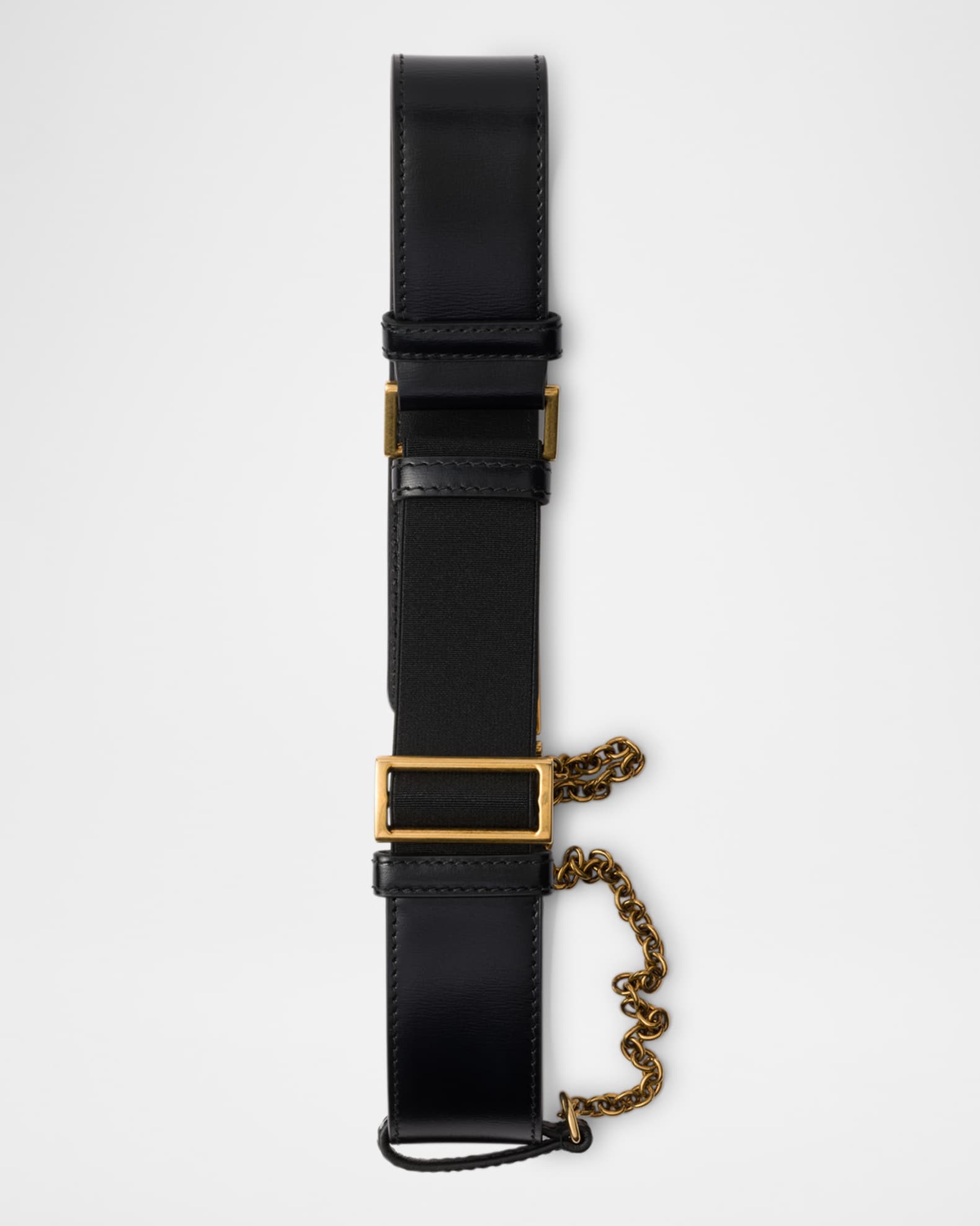 Prada Chain Buckle Leather Belt | Neiman Marcus