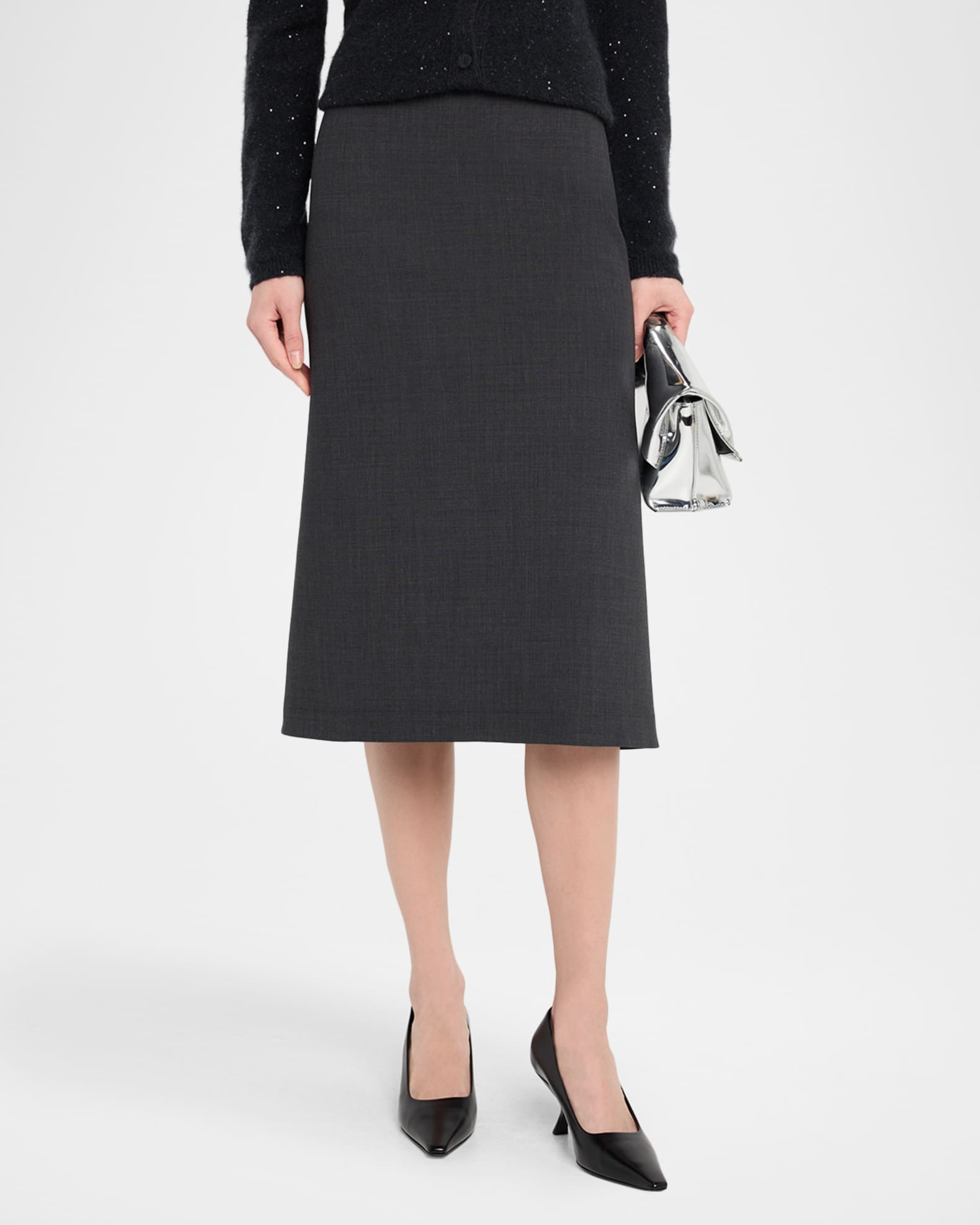 FABIANA FILIPPI Seamed A-Line Midi Skirt | Neiman Marcus