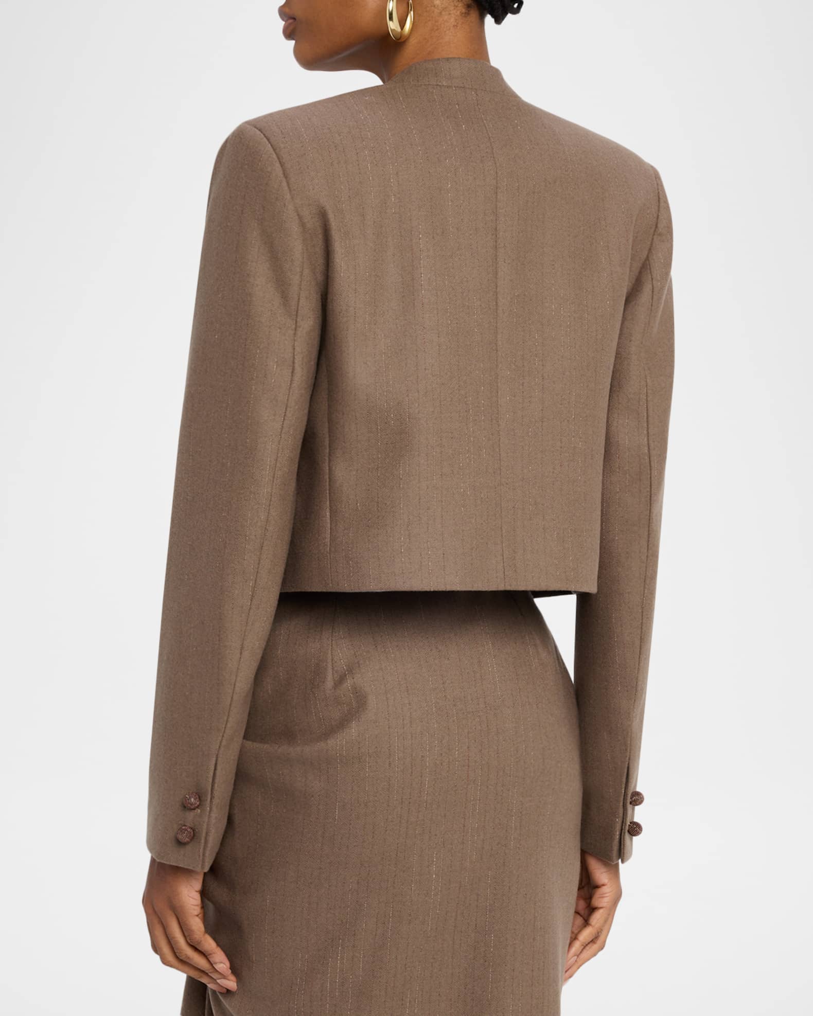 FABIANA FILIPPI Cropped Pinstripe Jacket | Neiman Marcus