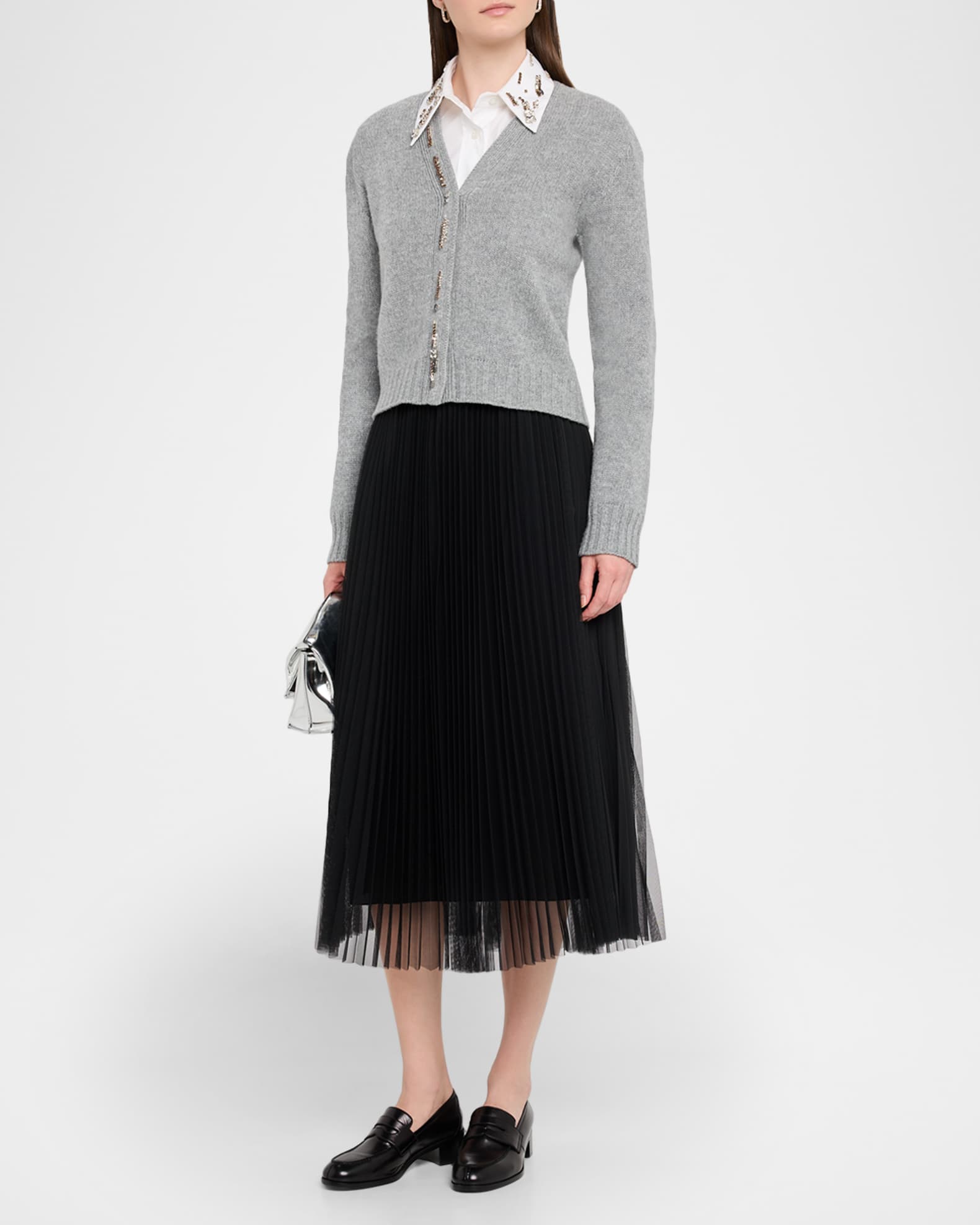 Crystal-Embellished Knit Cardigan 1