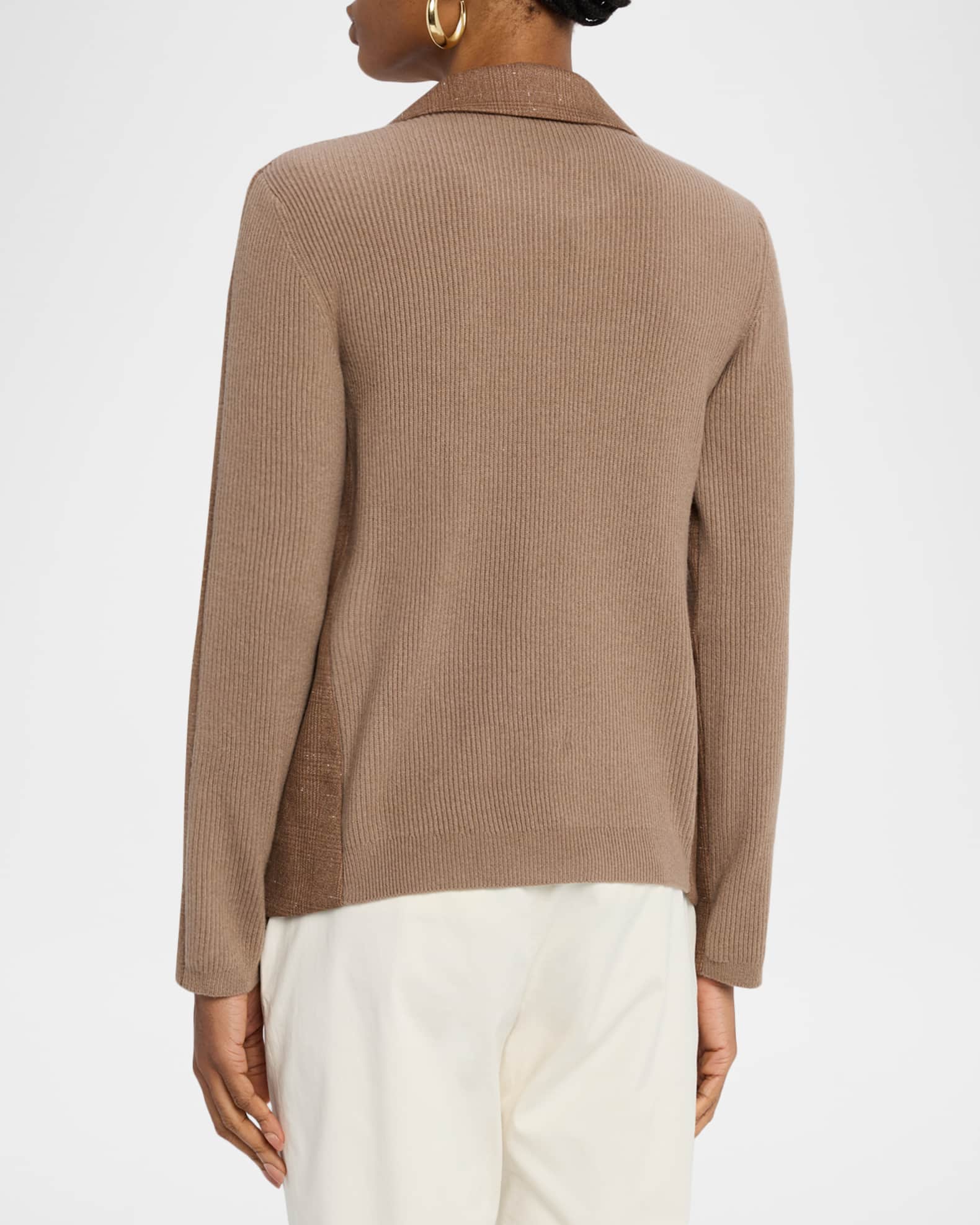 FABIANA FILIPPI Single-Button Mixed Media Blazer | Neiman Marcus