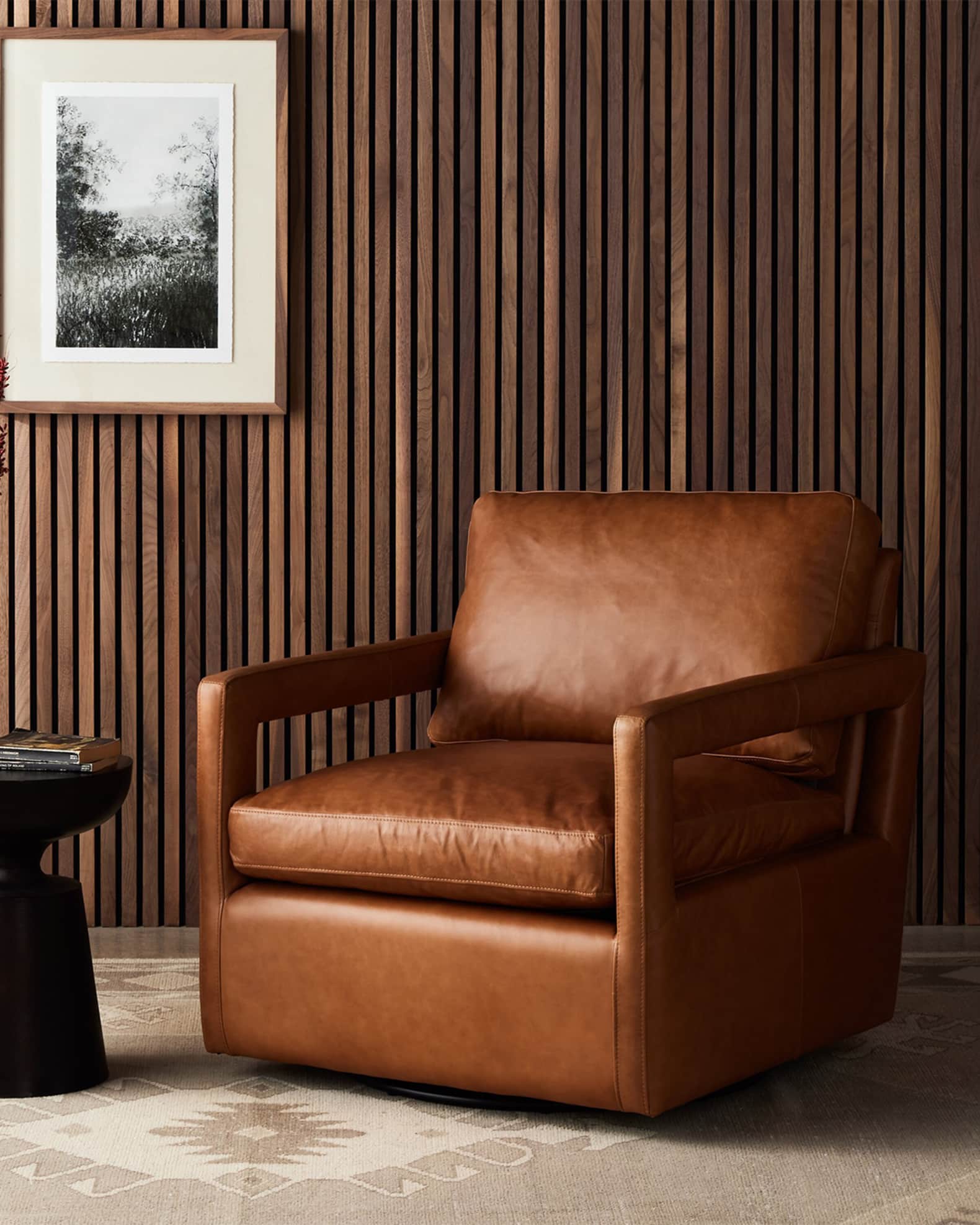 Olson Leather Swivel Chair 1