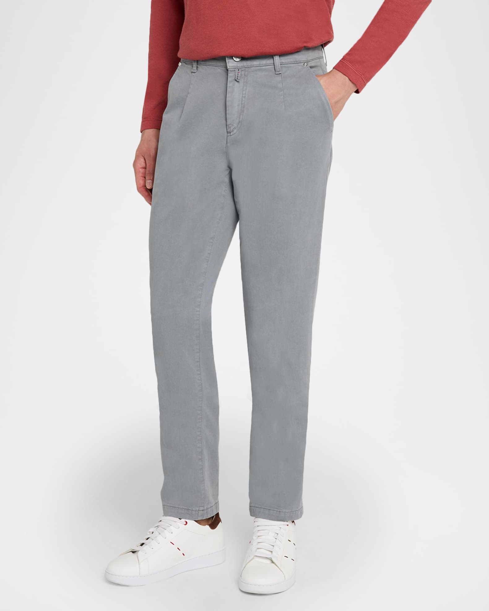 Kristian - Men's pleated pants with a buckle for style main image 1