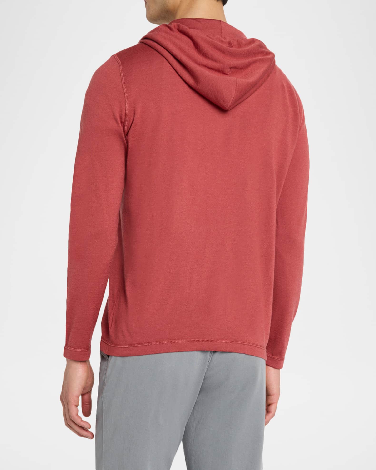 Kiton Men's Cashmere and Silk Half-Placket Hoodie | Neiman Marcus