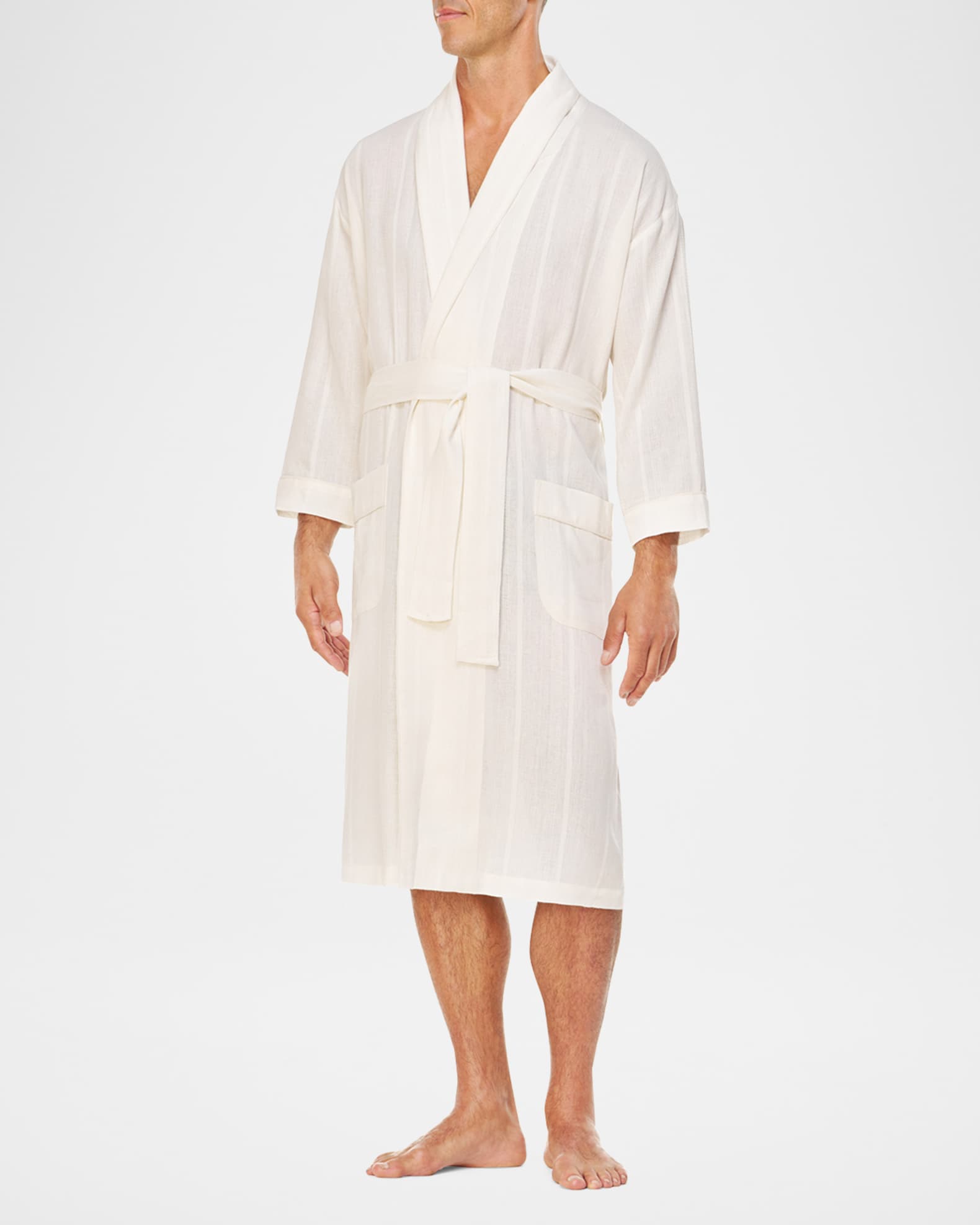 Men's Summer Woven Shawl Robe 1