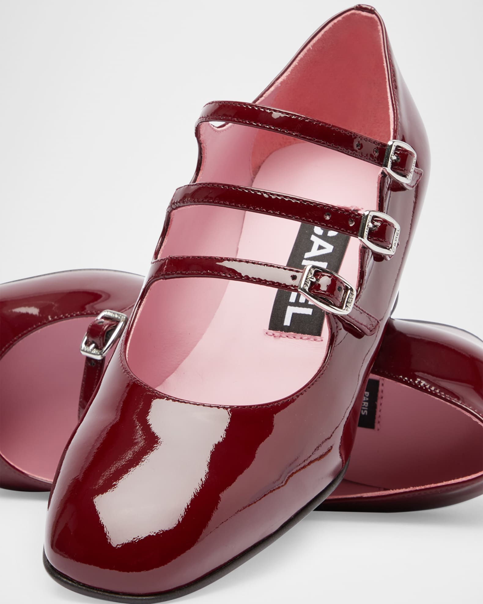 CAREL/カレル キャレル ストラップパンプス KINA 39 CAREL Kina Patent Leather 3-Strap Mary Jane Pumps | Neiman