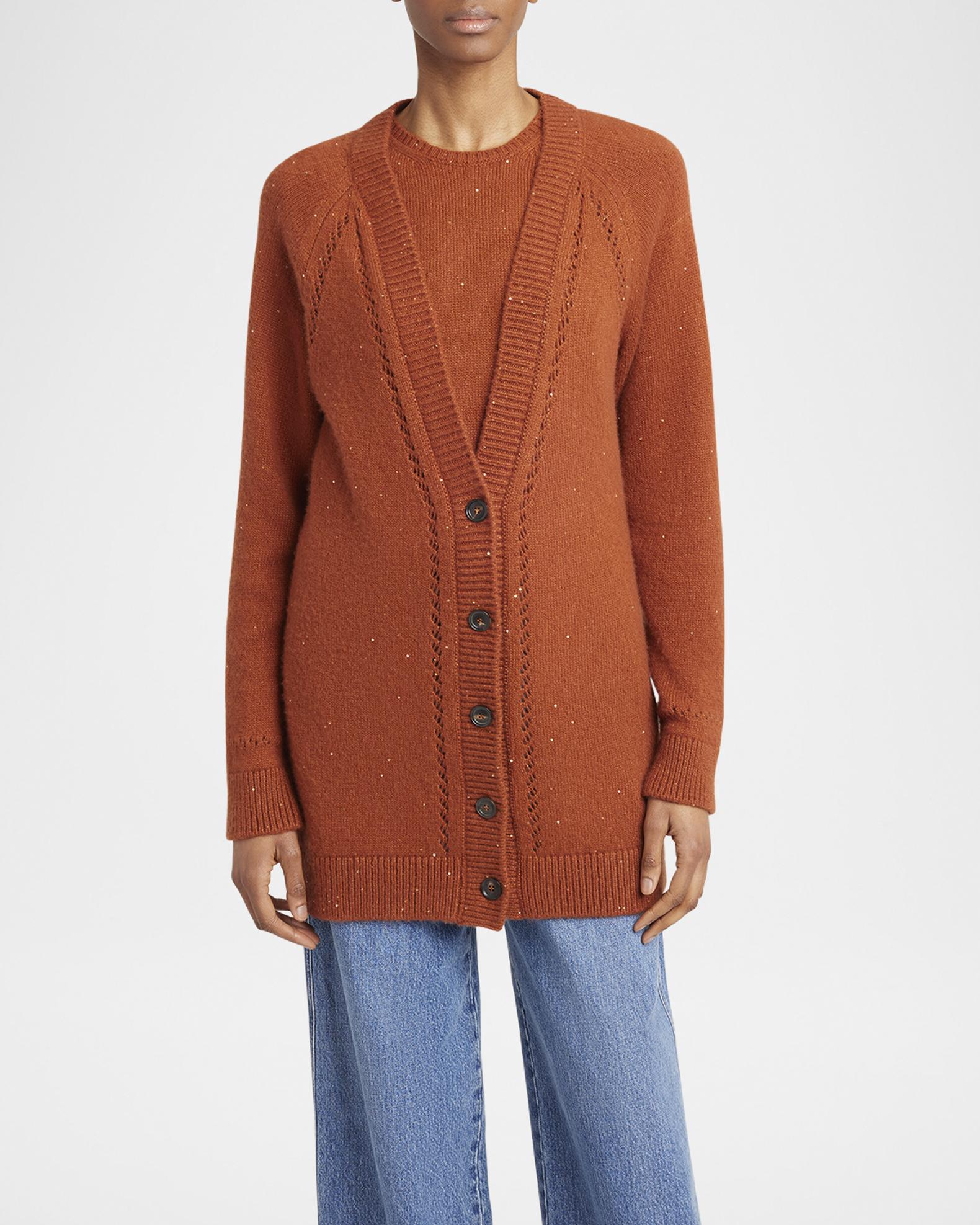 Kiton Paillette Cashmere V-Neck Cardigan | Neiman Marcus