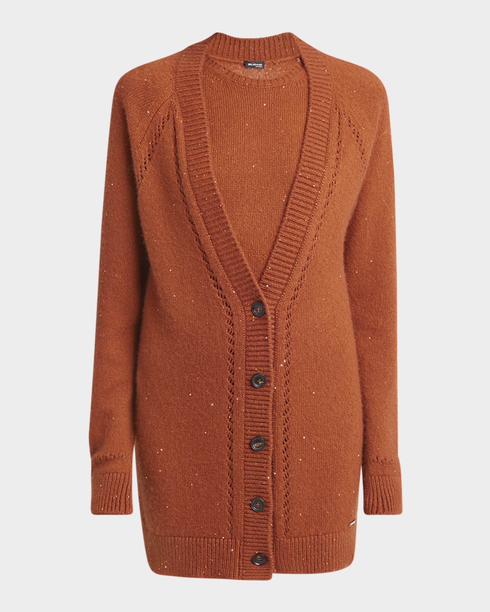 Paillette Cashmere V-Neck Cardigan 0