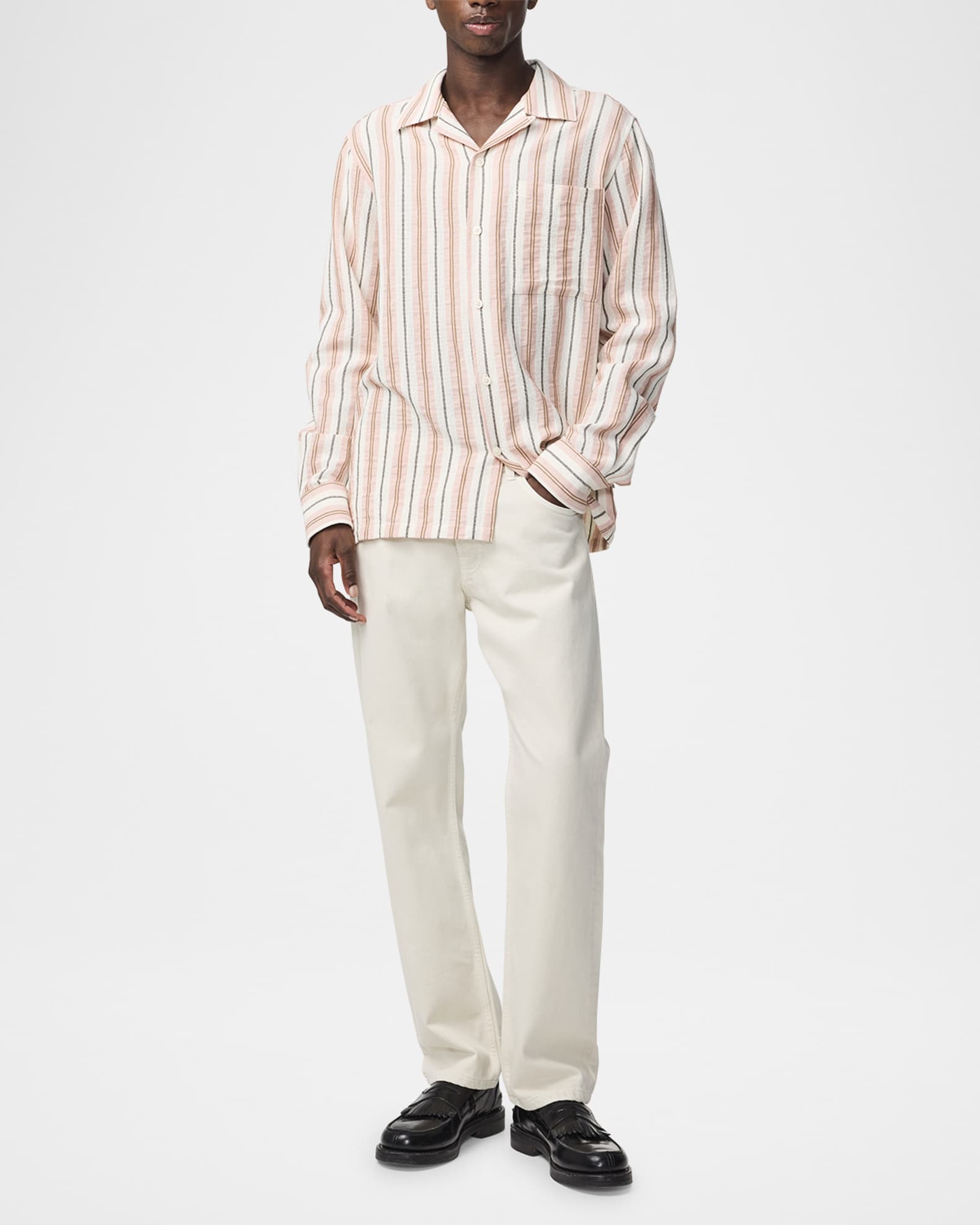 NN.07 Men's Julio Striped Shirt | Neiman Marcus