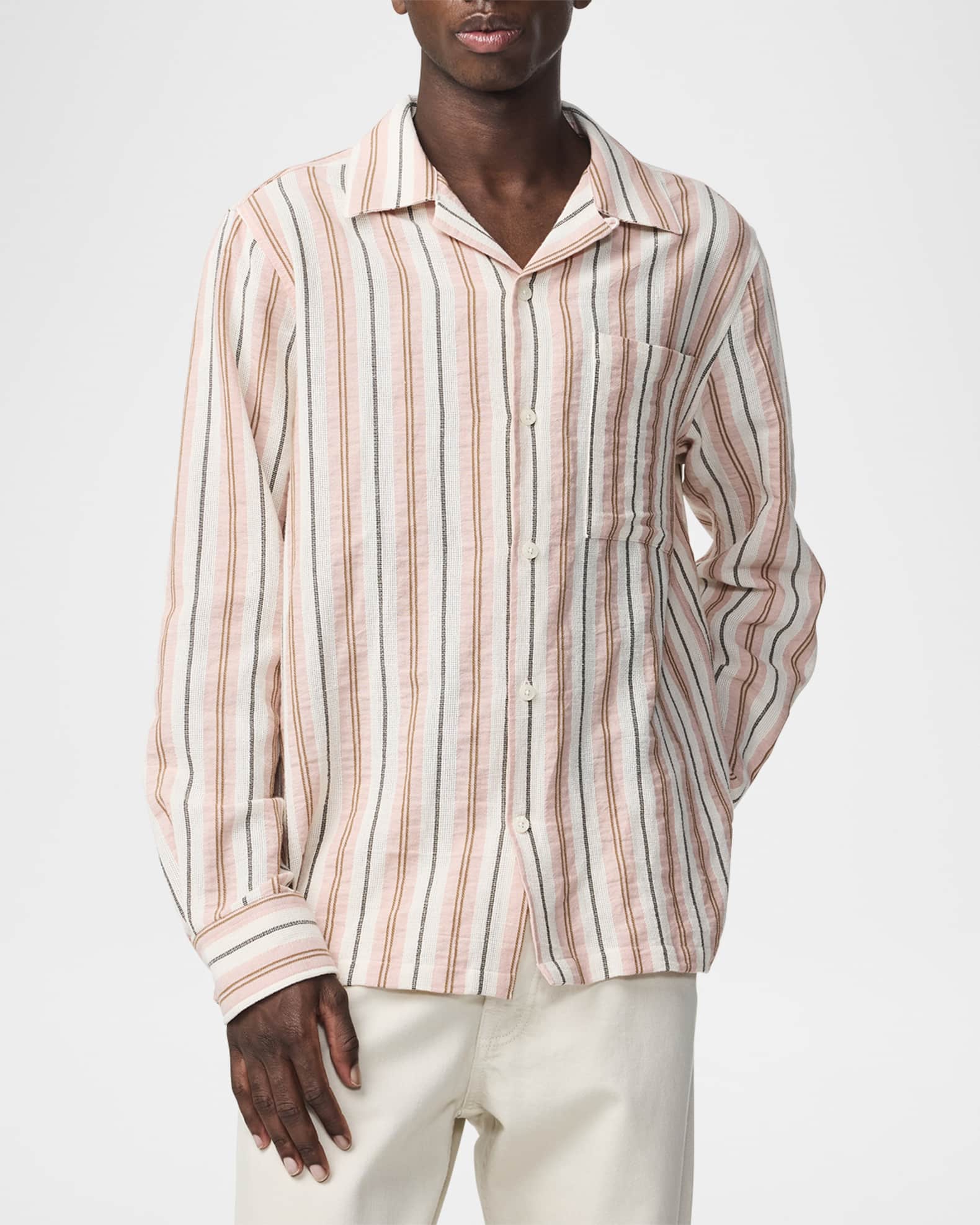 NN.07 Men's Julio Striped Shirt | Neiman Marcus