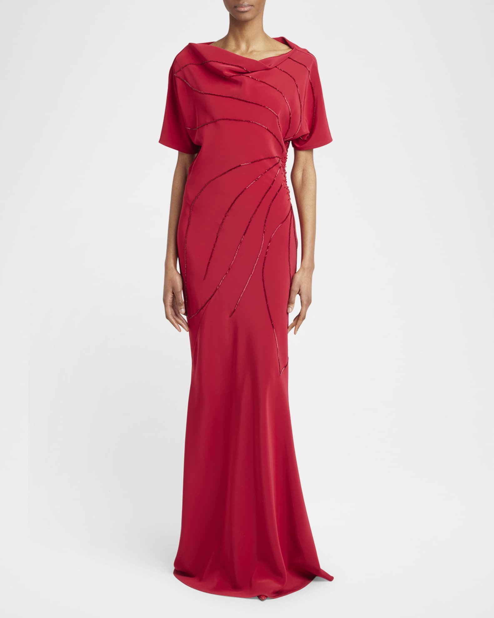 Embellished Cowl-Neck Gown 1