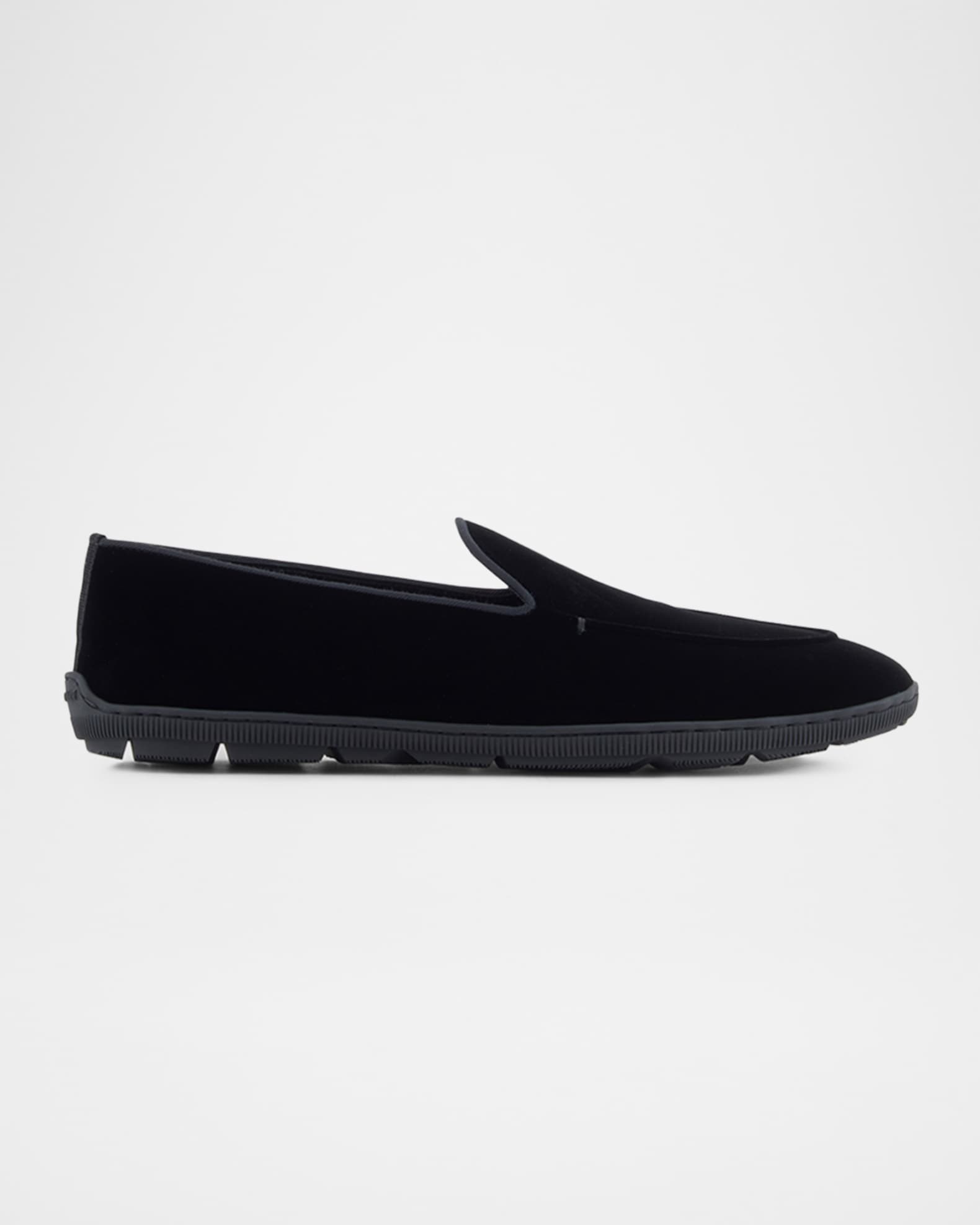 Giorgio Armani Men's Velvet Rubber-Sole Slipper Loafers | Neiman