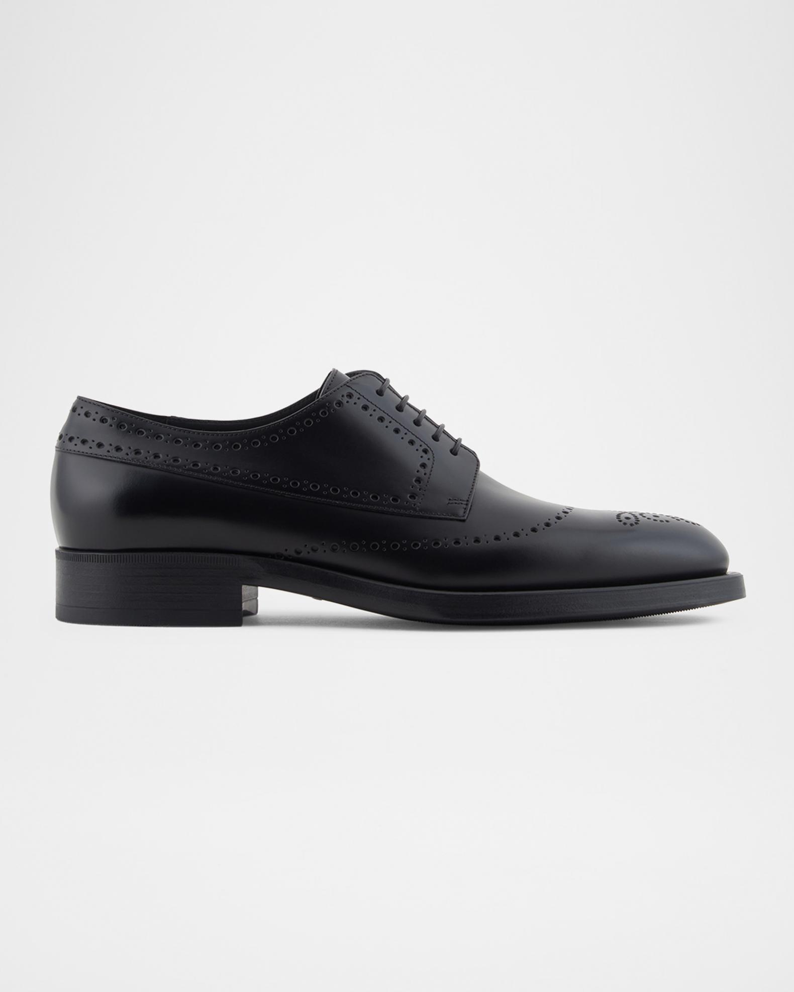 Giorgio Armani Men's Leather Brogue Derby Shoes | Neiman Marcus