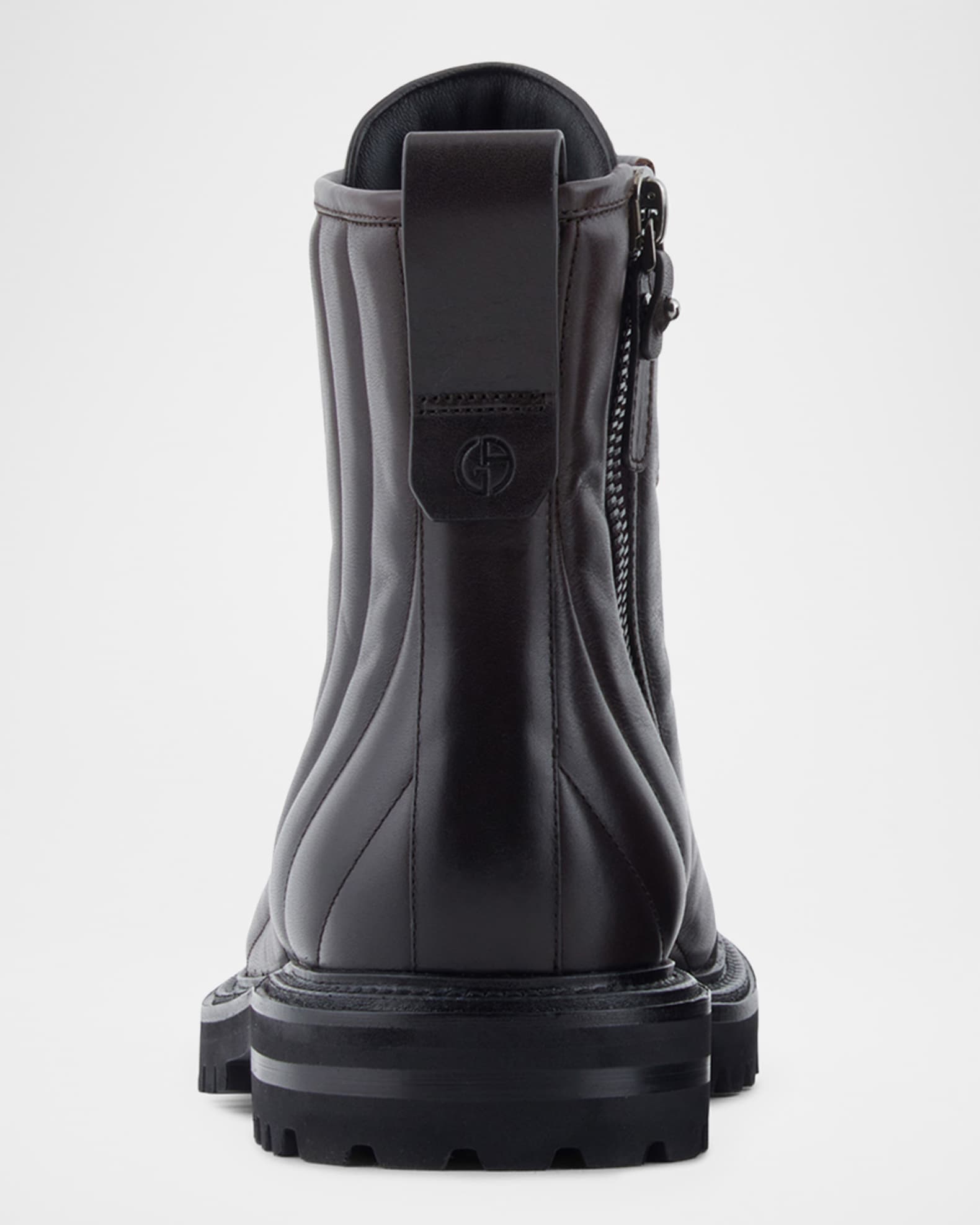 Giorgio Armani Men's Quilted Leather Lace-Up Boots | Neiman Marcus