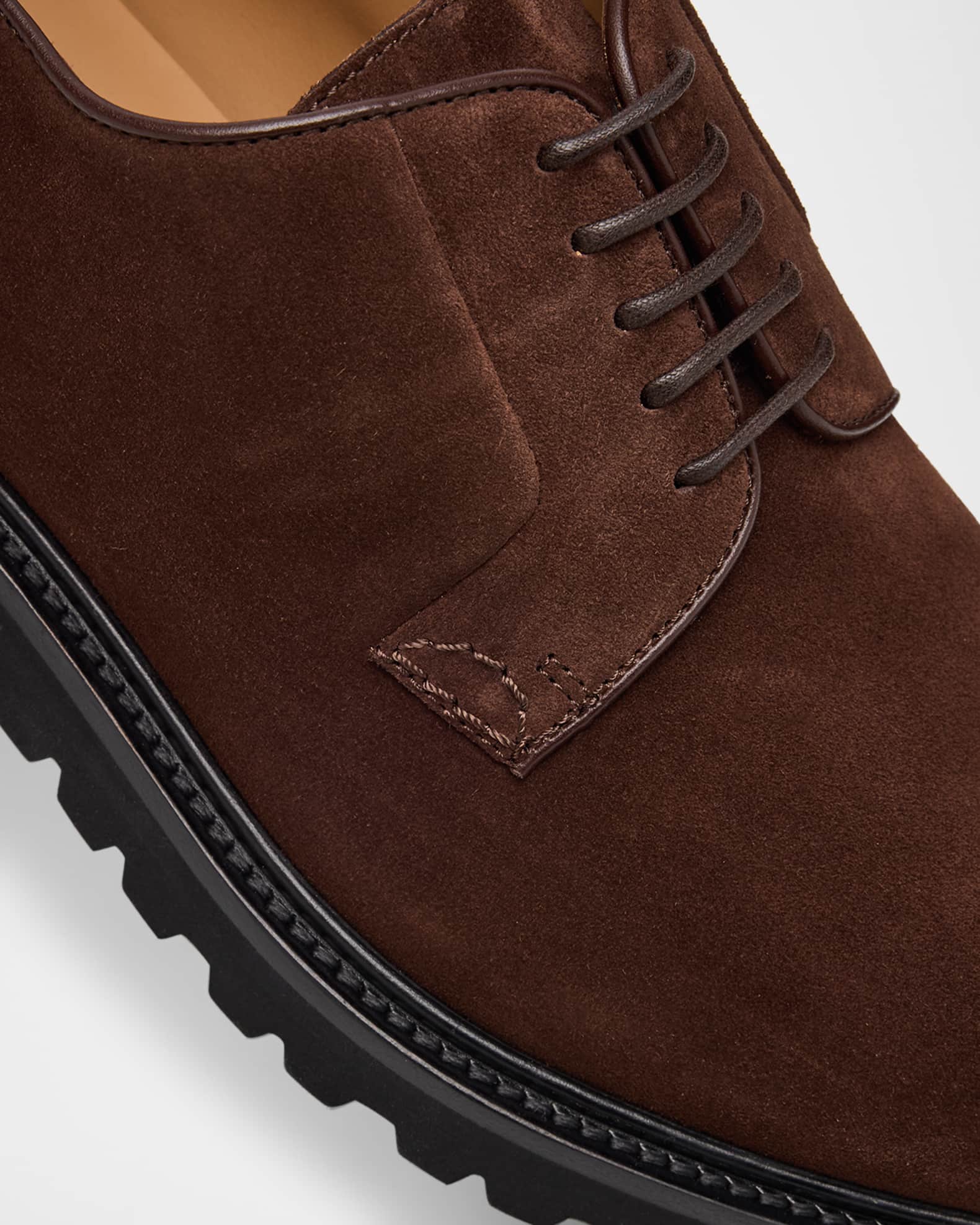 Giorgio Armani Men's Suede Rubber-Sole Derby Shoes | Neiman Marcus