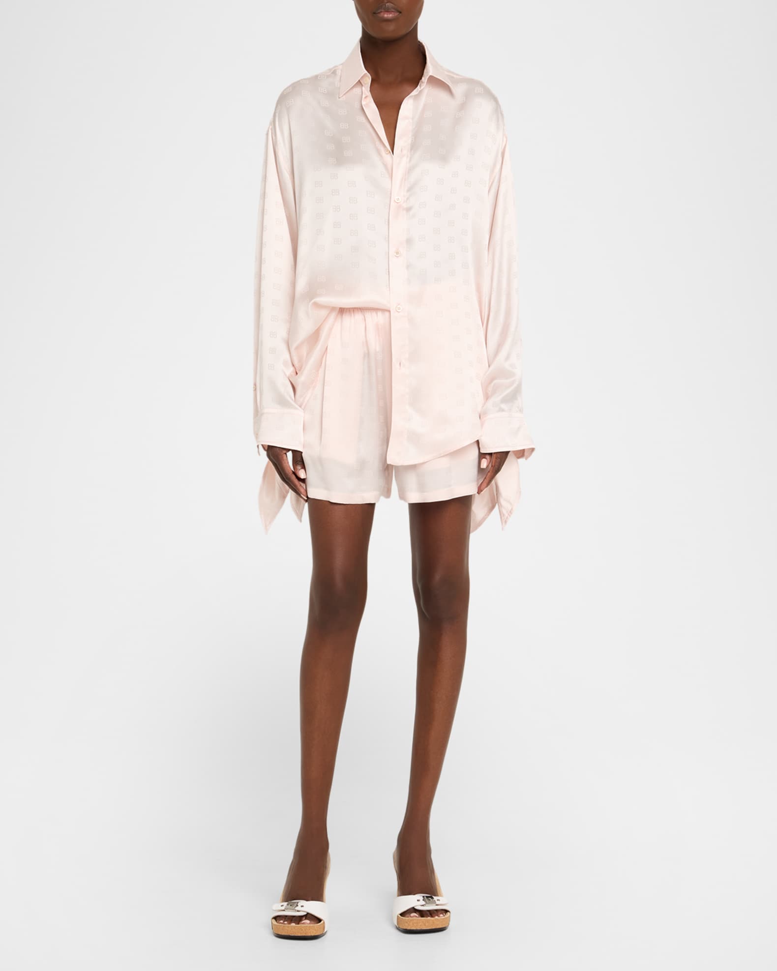 Balenciaga x Scholl Leather Mule Sandals | Neiman Marcus