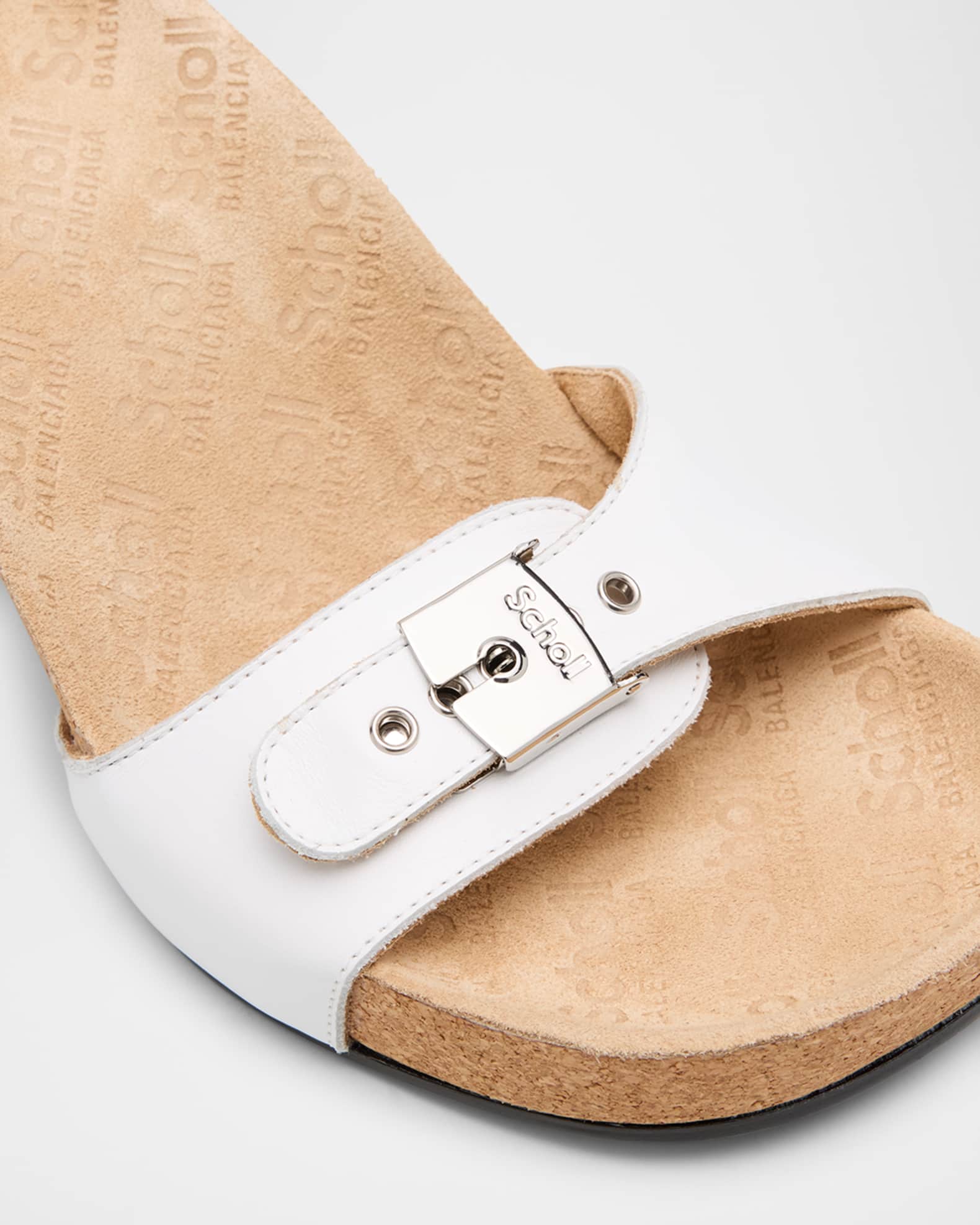 Balenciaga x Scholl Leather Mule Sandals | Neiman Marcus