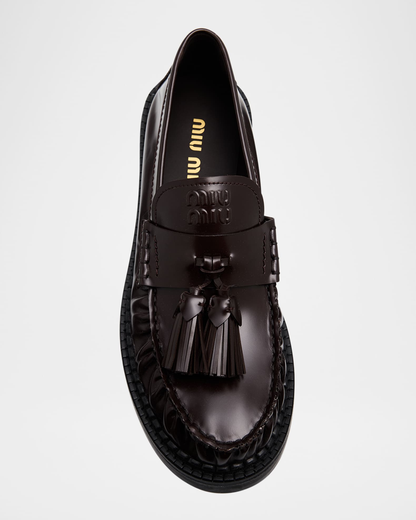 Spazzolato Leather Tassel Loafers