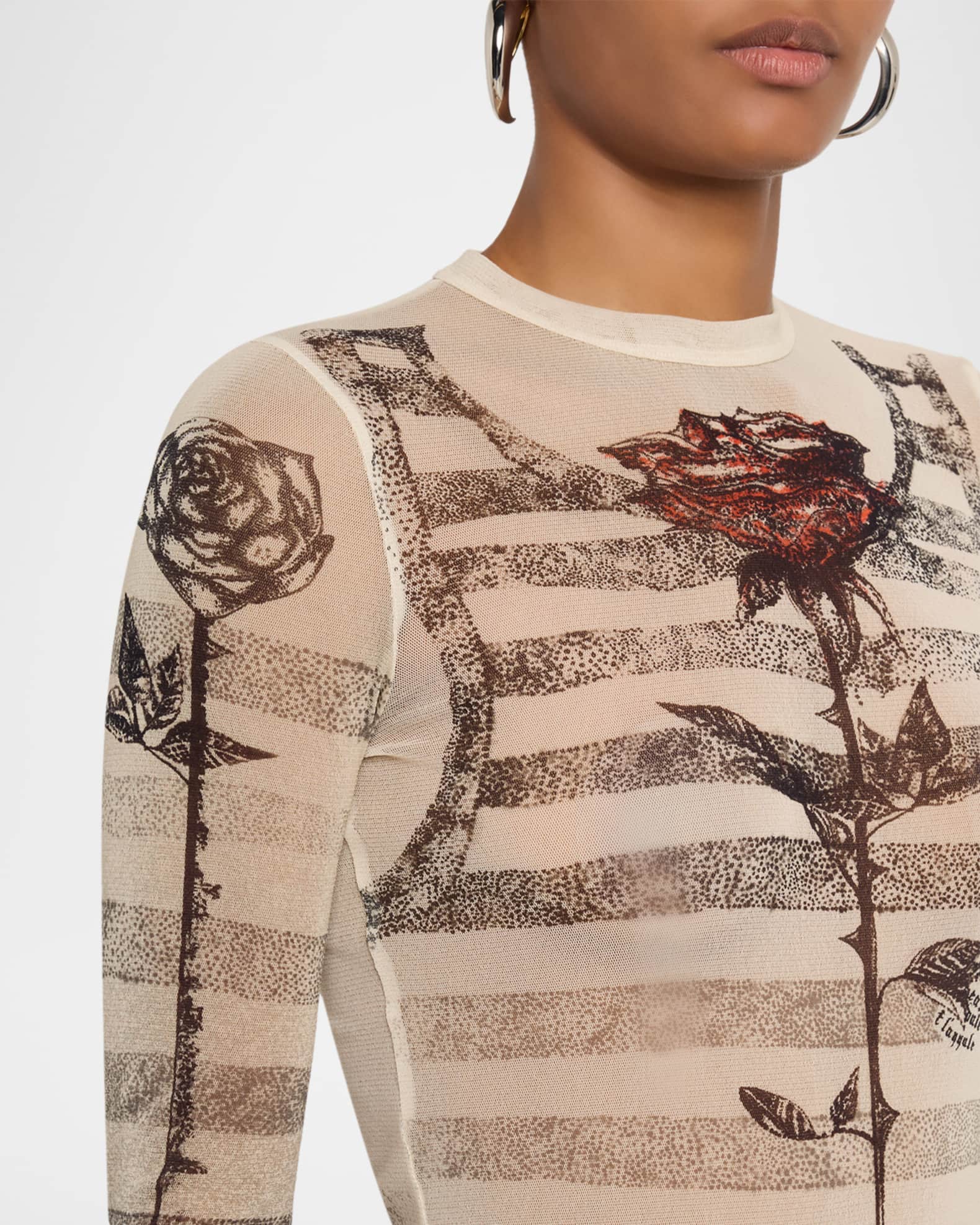 ワンピース JeanPaul GAULTIER MESH TATOO MARINIER LONG DRESS JEAN PAUL GAULTIER - Women Printed 