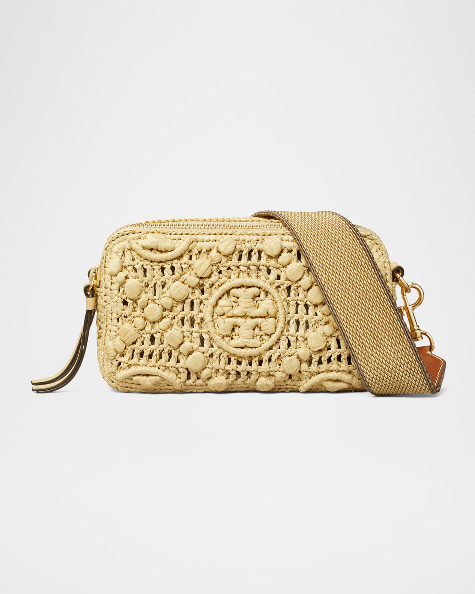 Miller T Monogram Raffia Mini Crossbody Bag 0