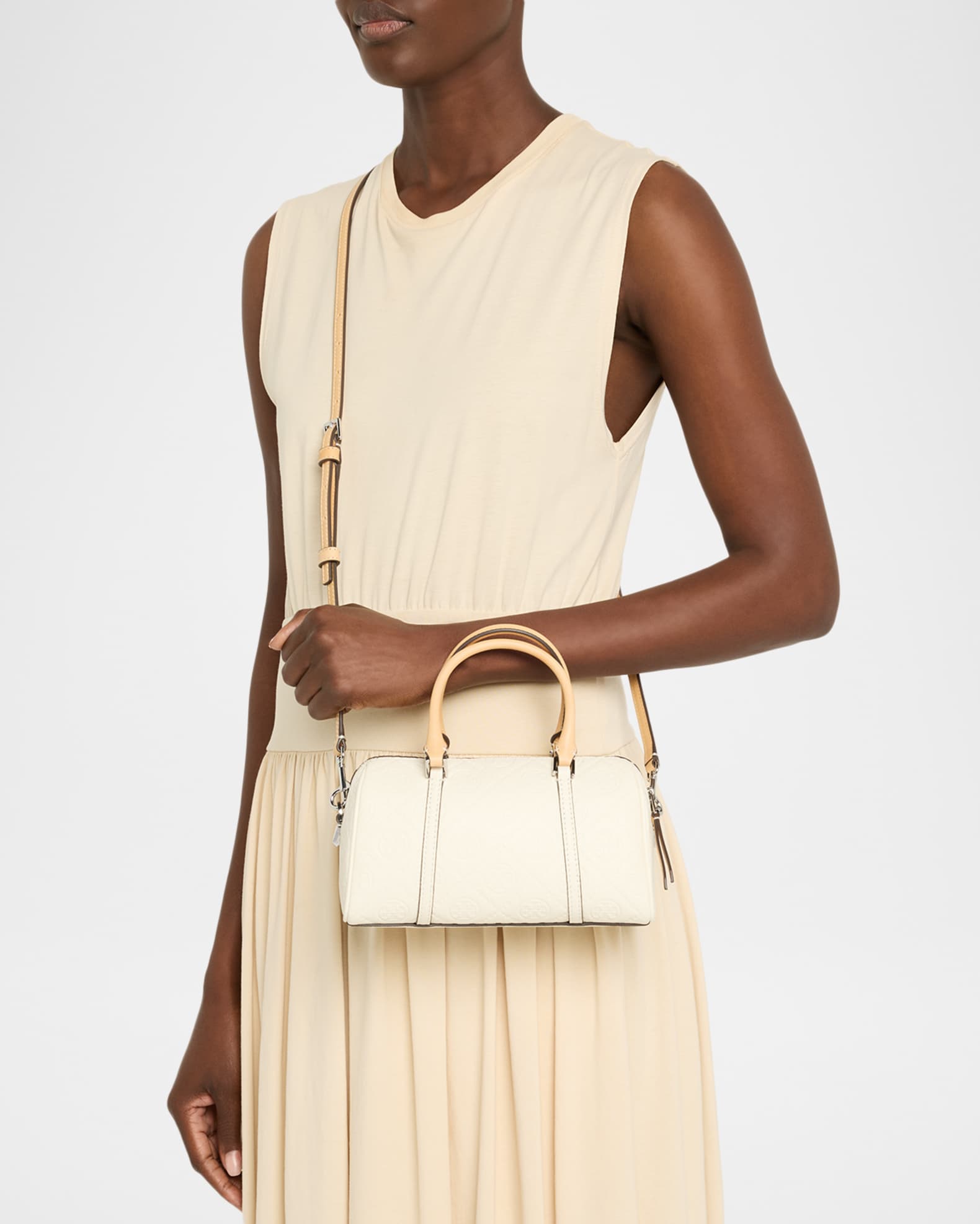  T Monogram Soft Pebbled Mini Barrel Bag 1