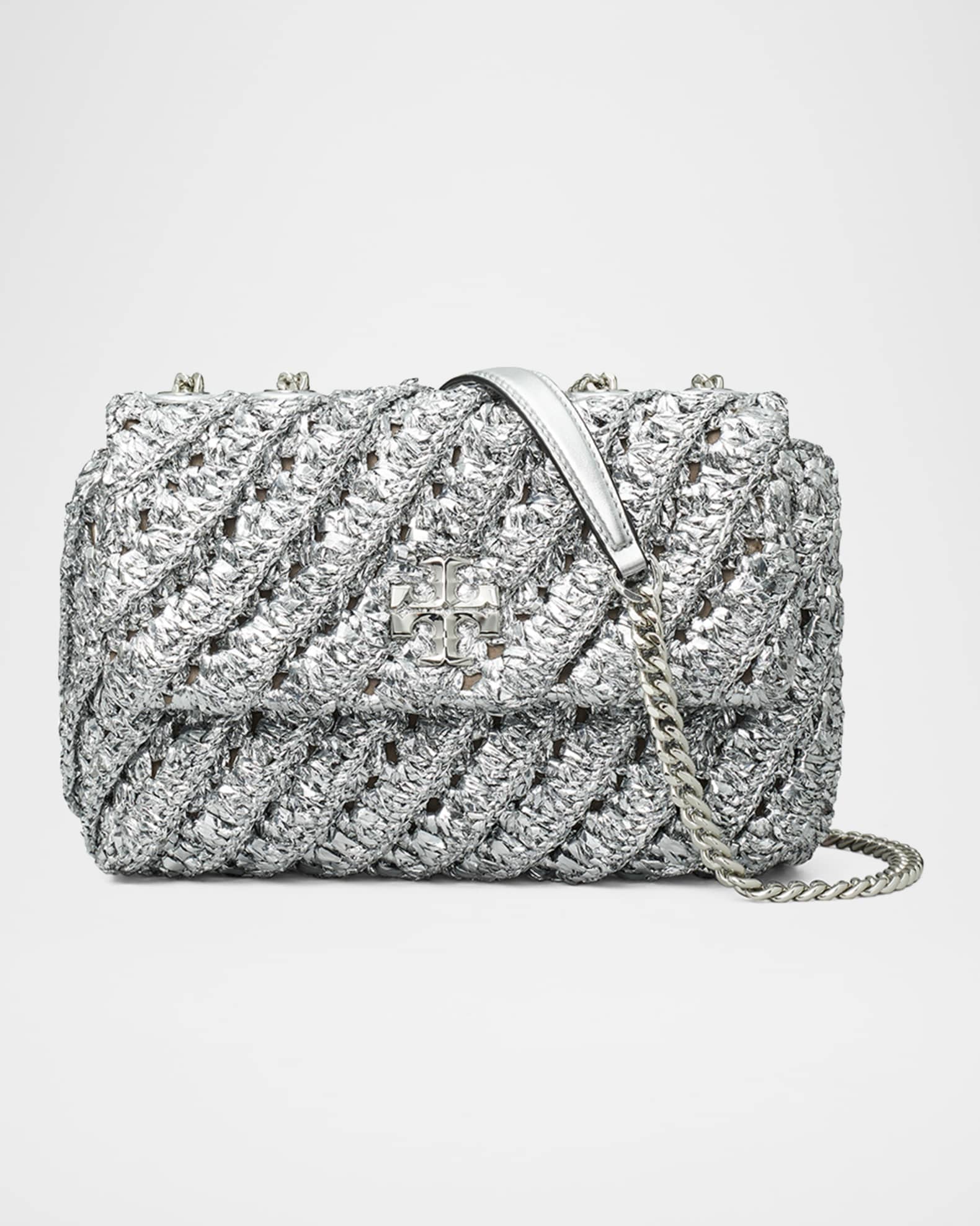 Tory Burch Kira Metallic Crochet Small Crossbody Bag