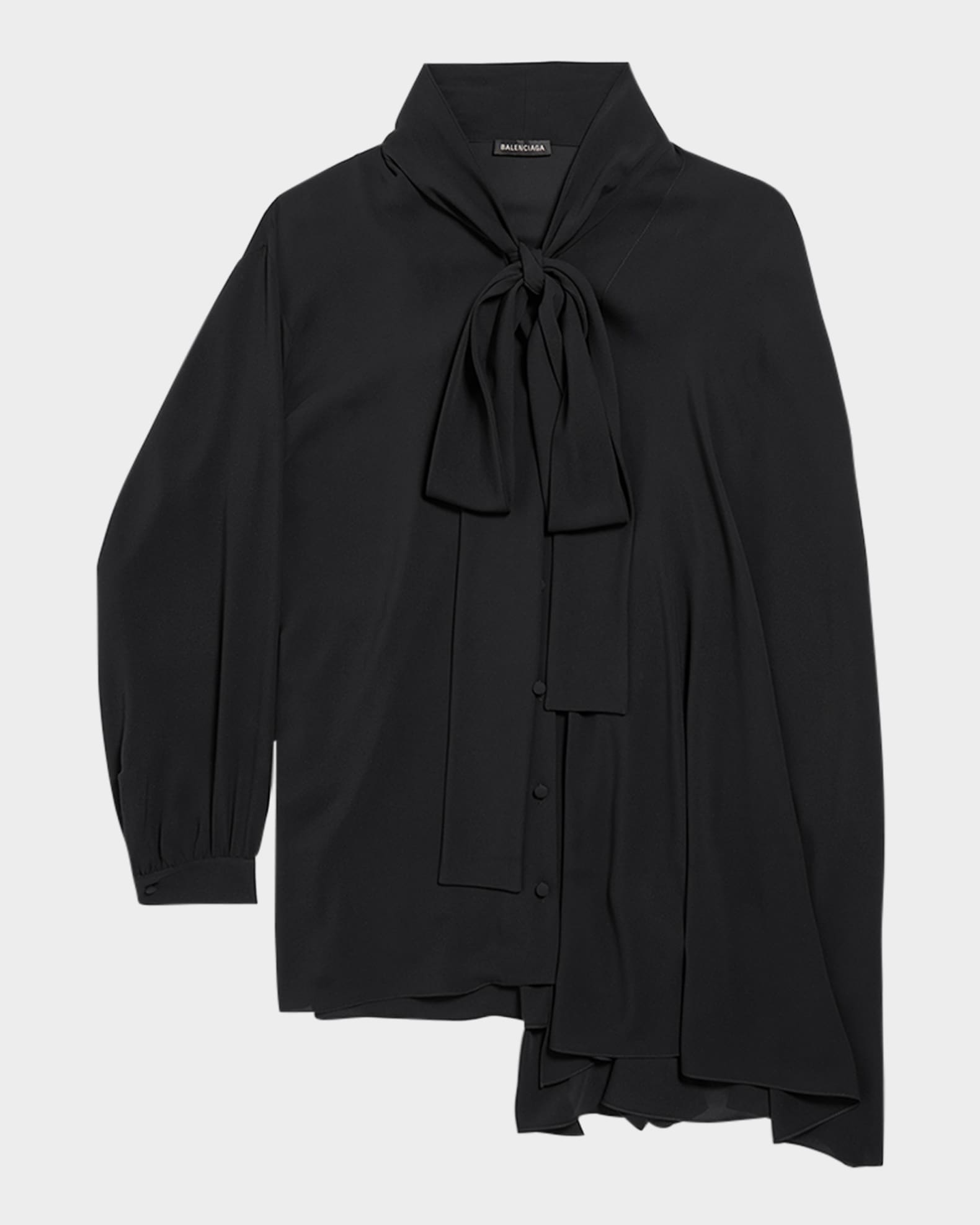 バレンシアガ Balenciaga Scarf Blouse Women's Scarf Blouse in Black | Balenciaga US