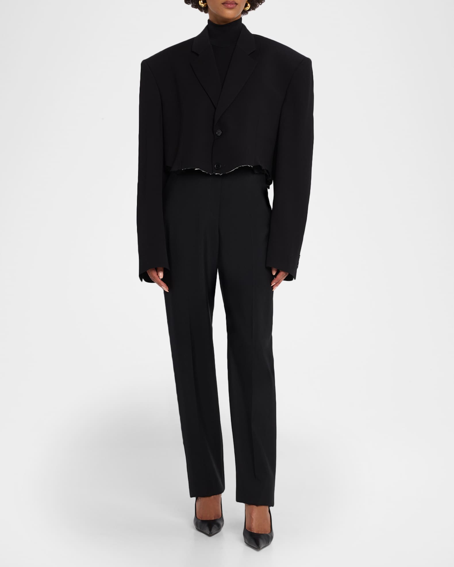 Balenciaga Cut-Off Single-Breasted Jacket | Neiman Marcus