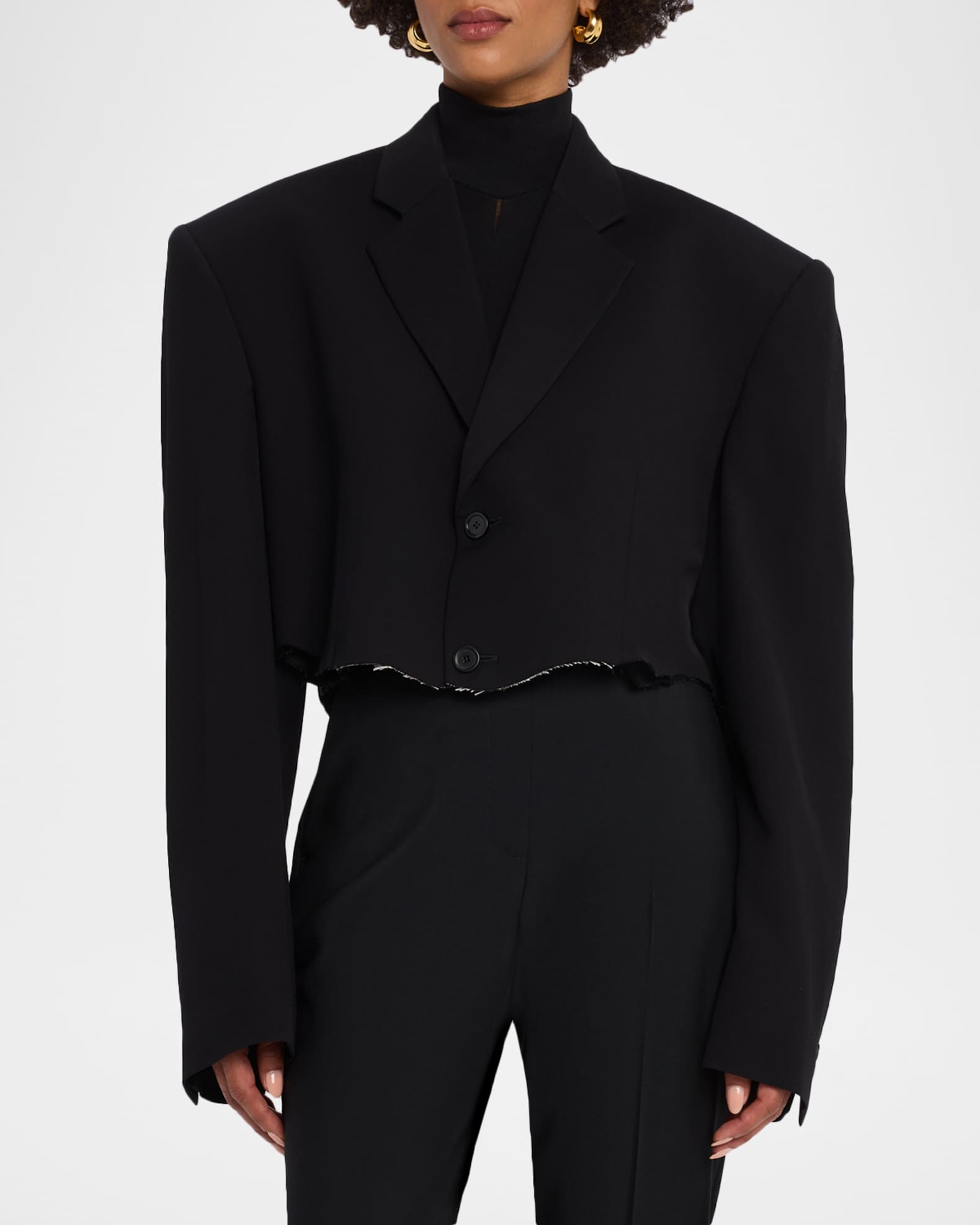 Balenciaga Cut-Off Single-Breasted Jacket | Neiman Marcus