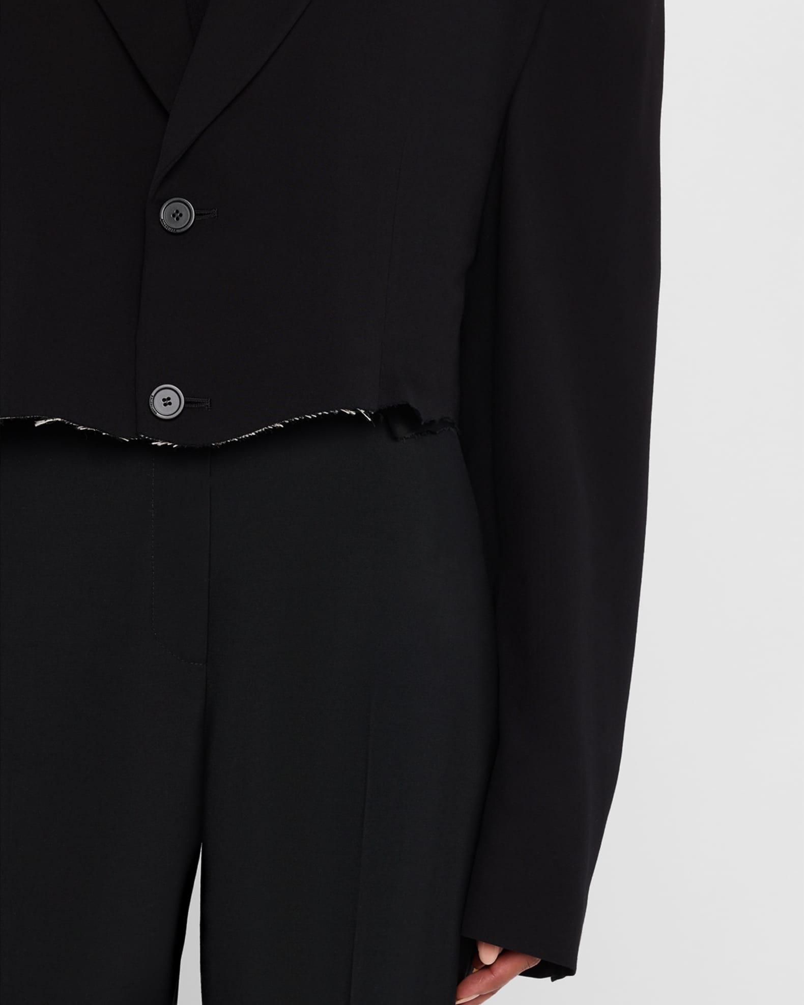 Balenciaga Cut-Off Single-Breasted Jacket | Neiman Marcus