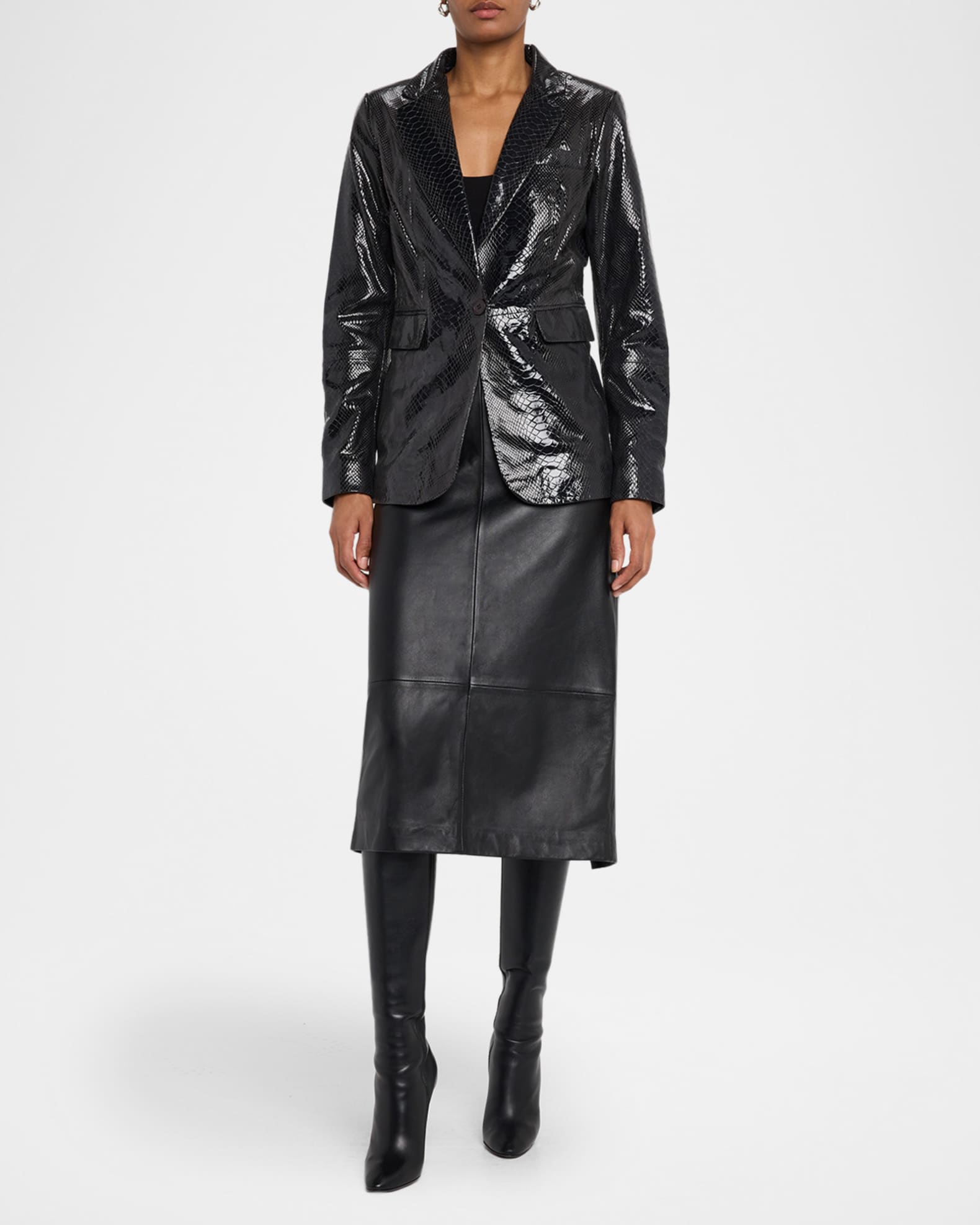 Python-Embossed Metis Suede Blazer 1