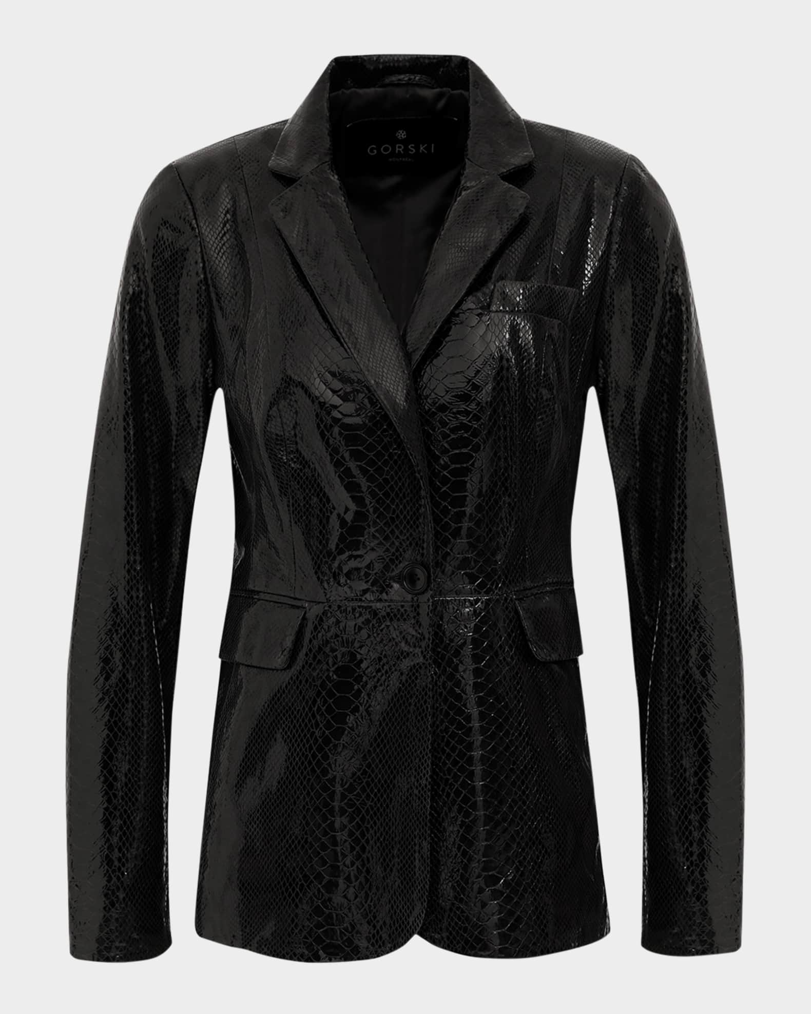 Python-Embossed Metis Suede Blazer 0