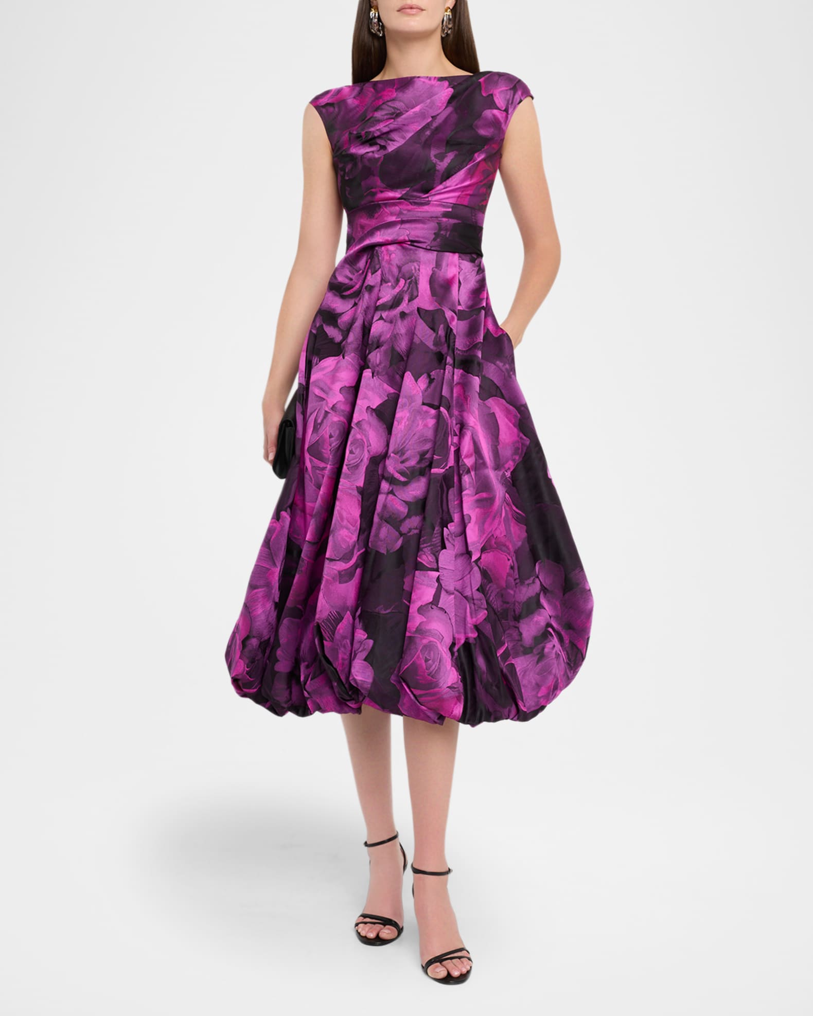 Floral Jacquard Bubble Midi Dress 1