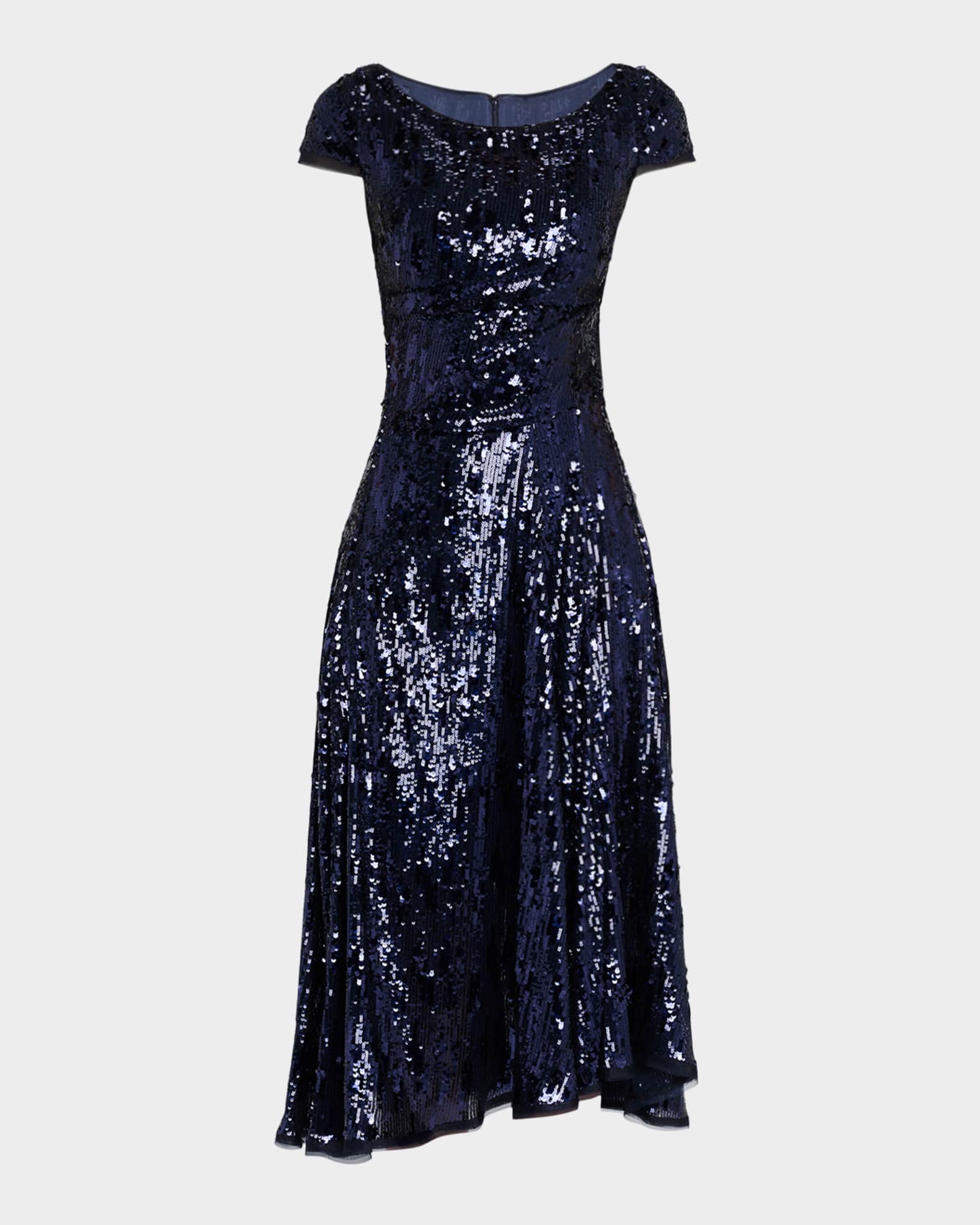 Sequined Fit & Flare Midi Dress 0